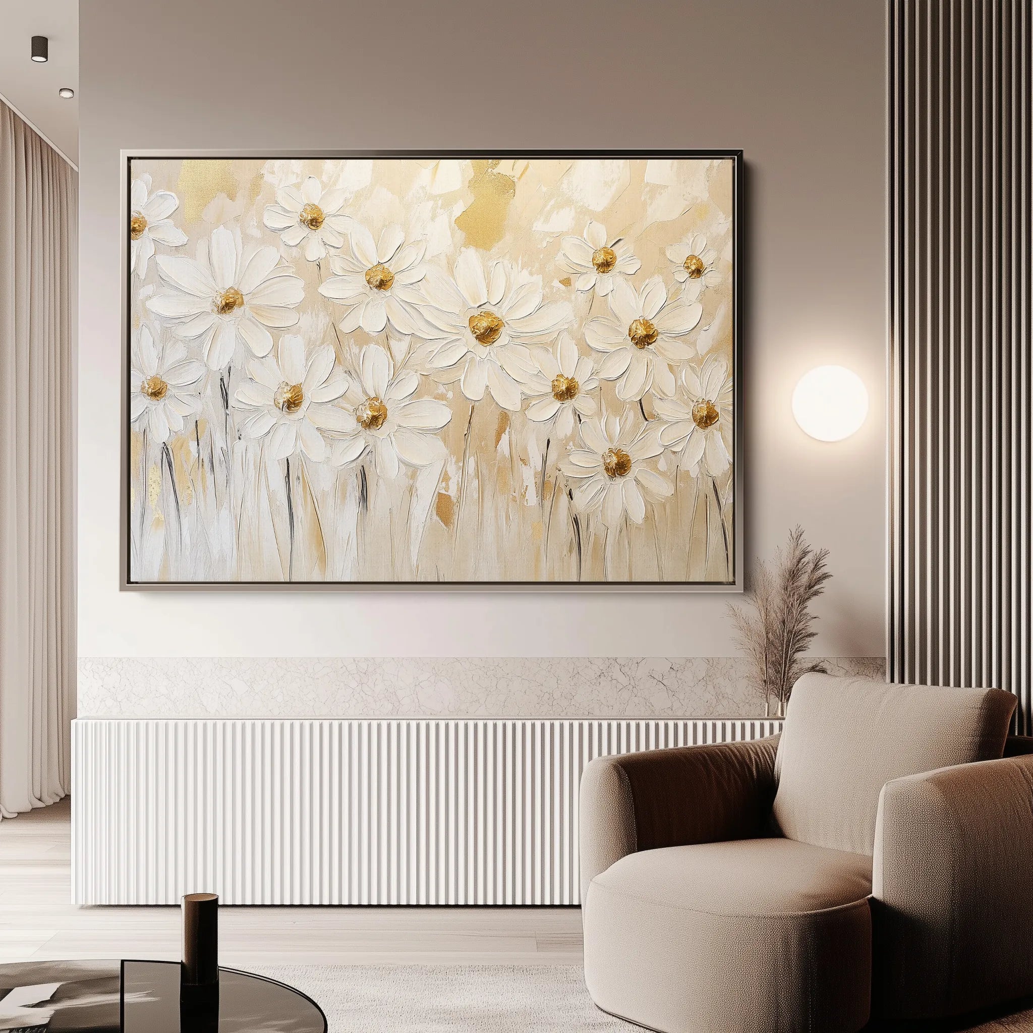 Floral 1050 Canvas Art 60 x 40 cm / Black