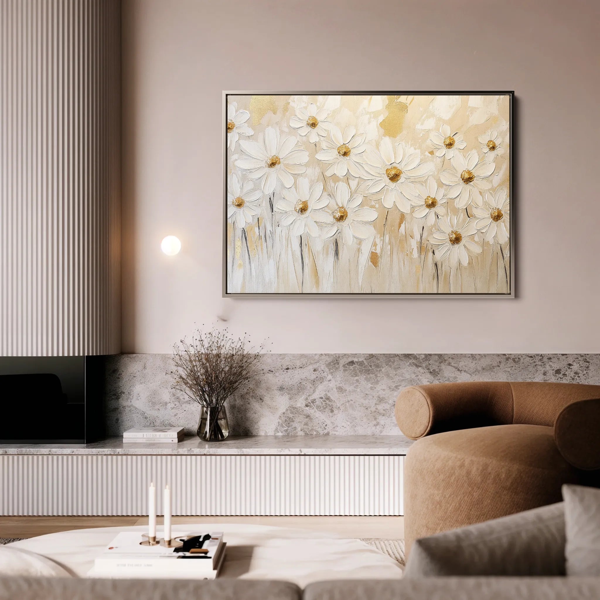 Floral 1050 Canvas Art 60 x 40 cm / Black