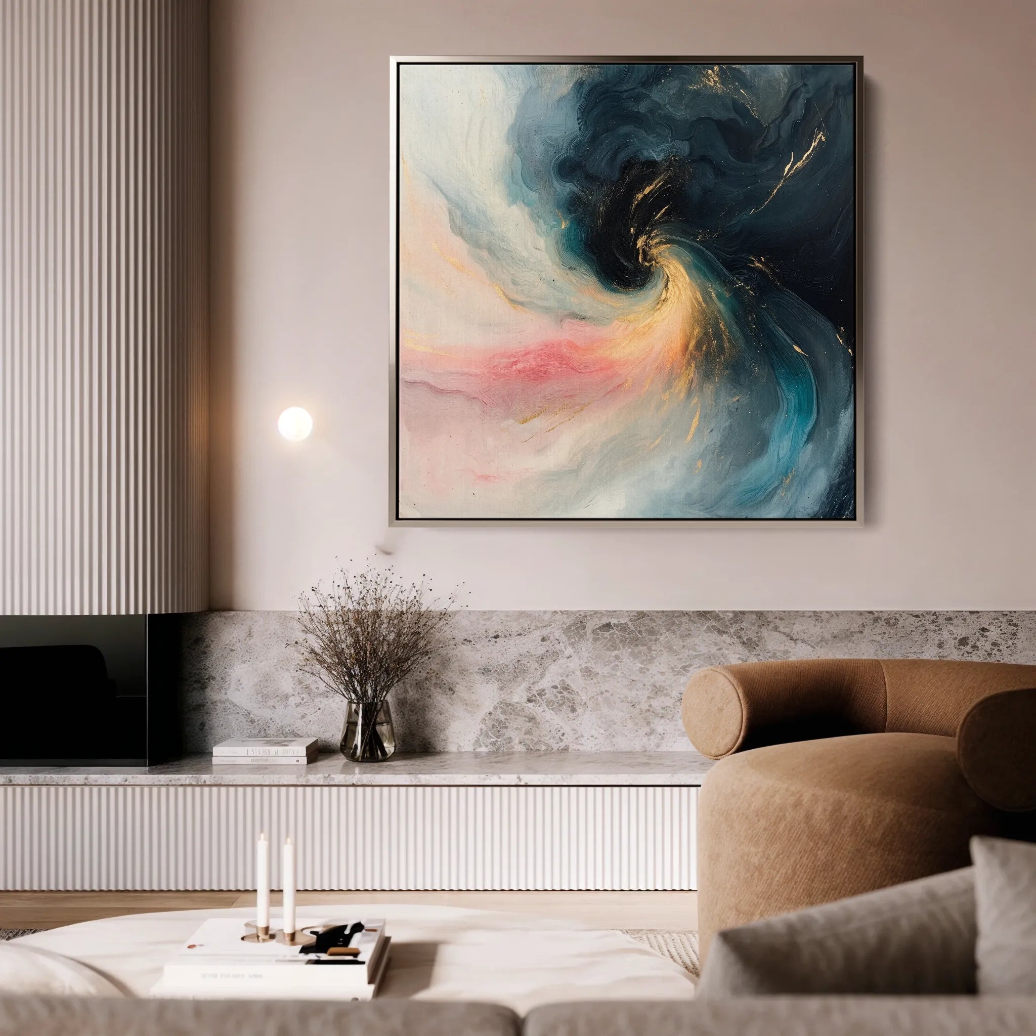 Abstract 1052 Canvas Art 60 x 60 cm / Black