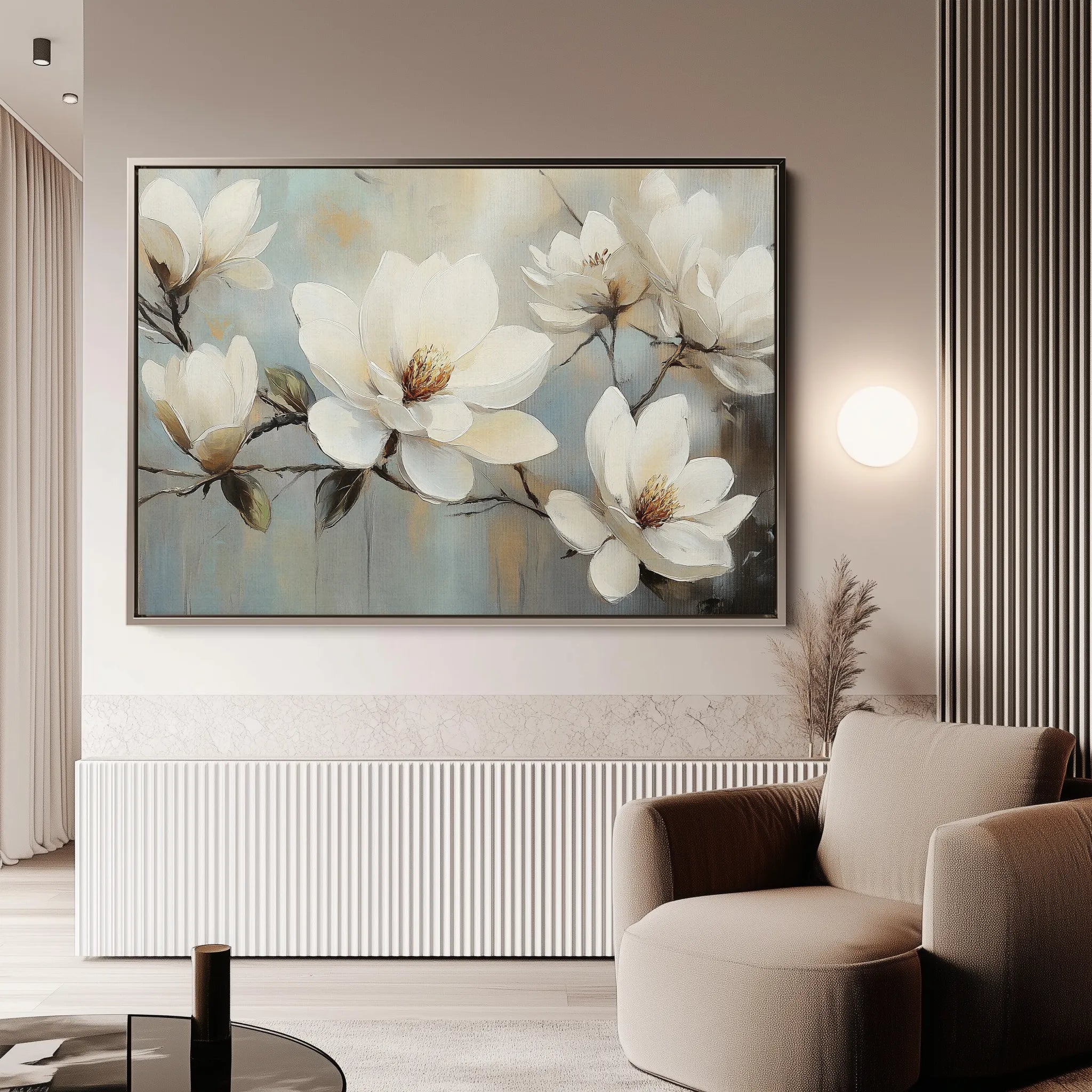 Floral 1052 Canvas Art 60 x 40 cm / Black