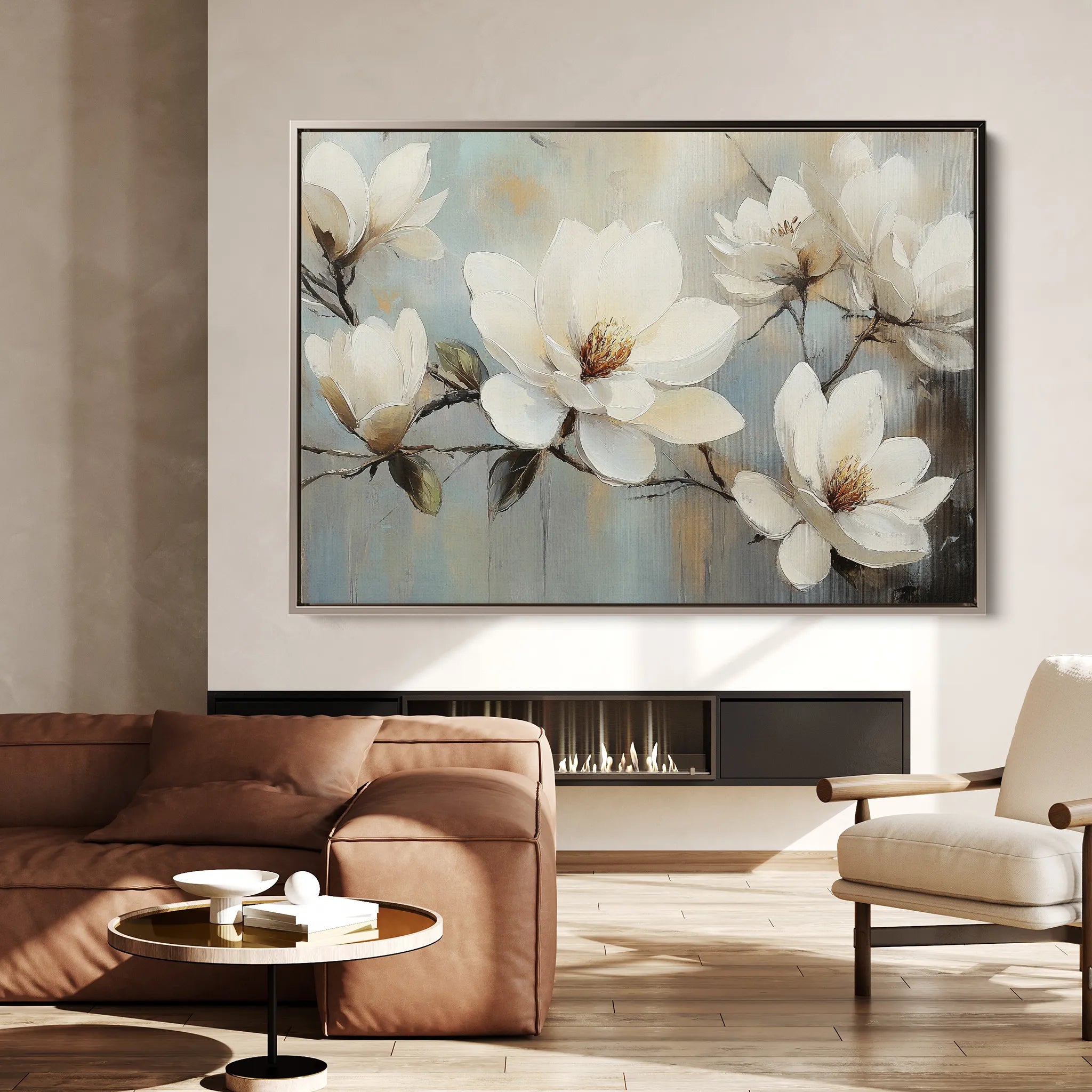Floral 1052 Canvas Art 60 x 40 cm / Black