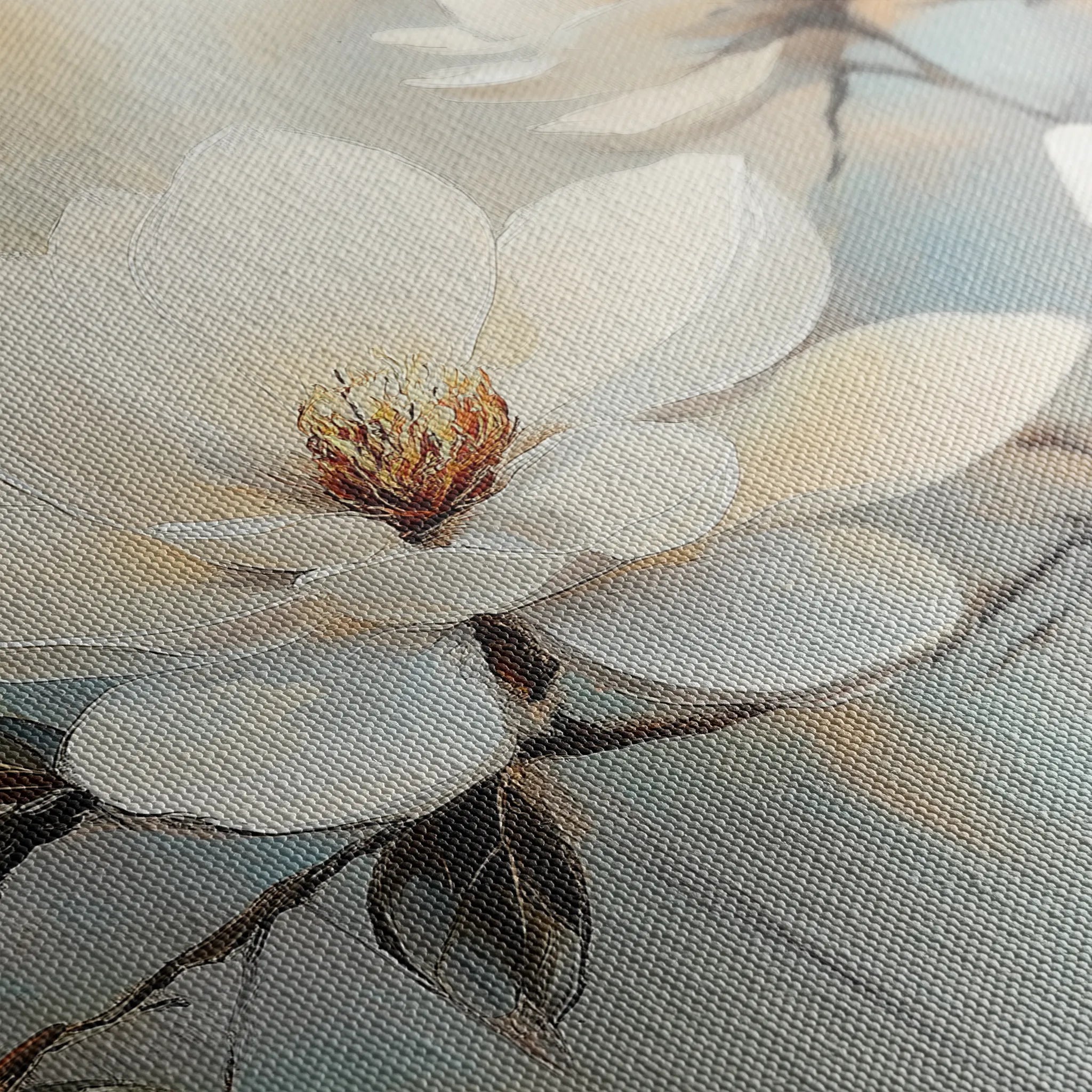 Floral 1052 Canvas Art 60 x 40 cm / Black