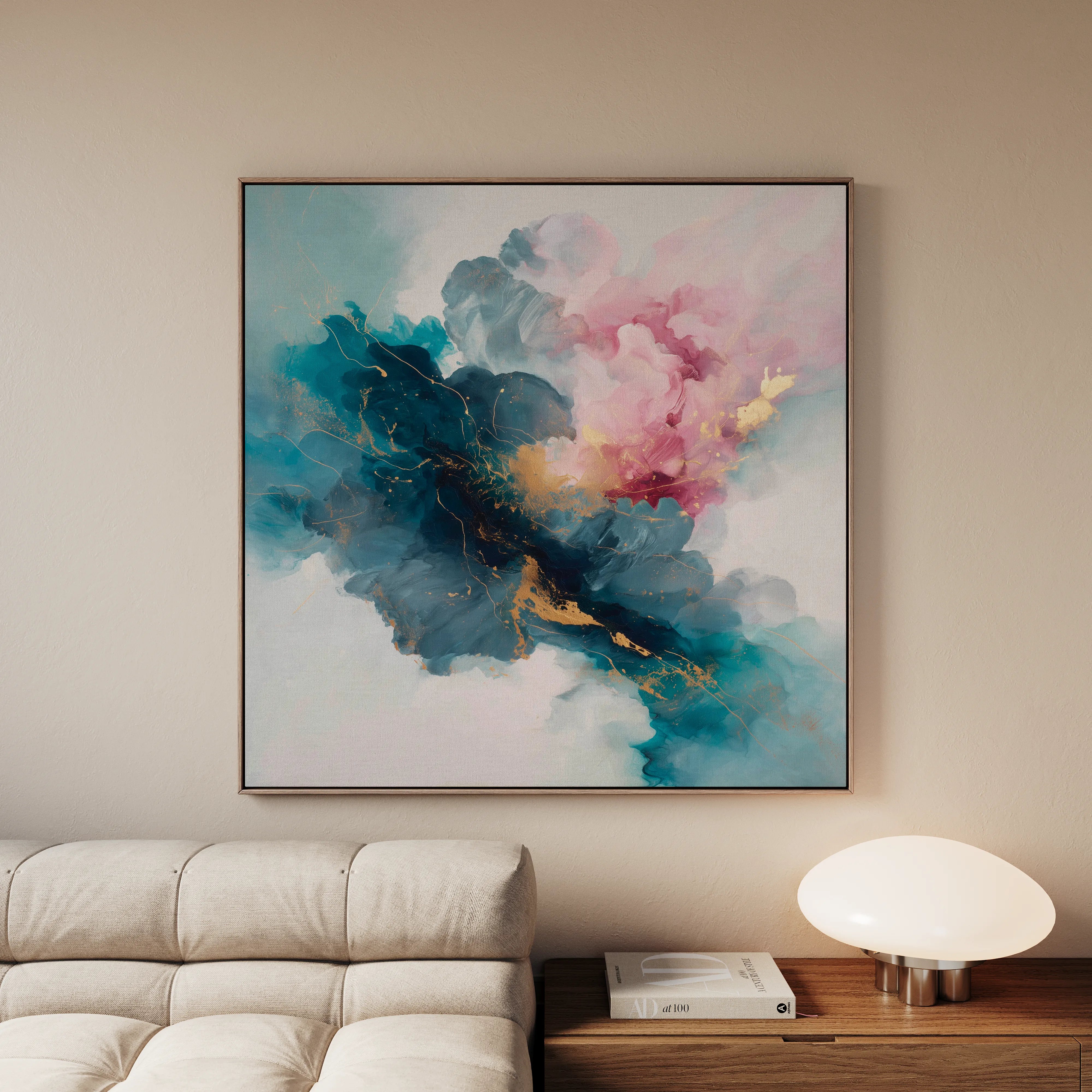 Abstract 1053 Canvas Art 60 x 60 cm / Black