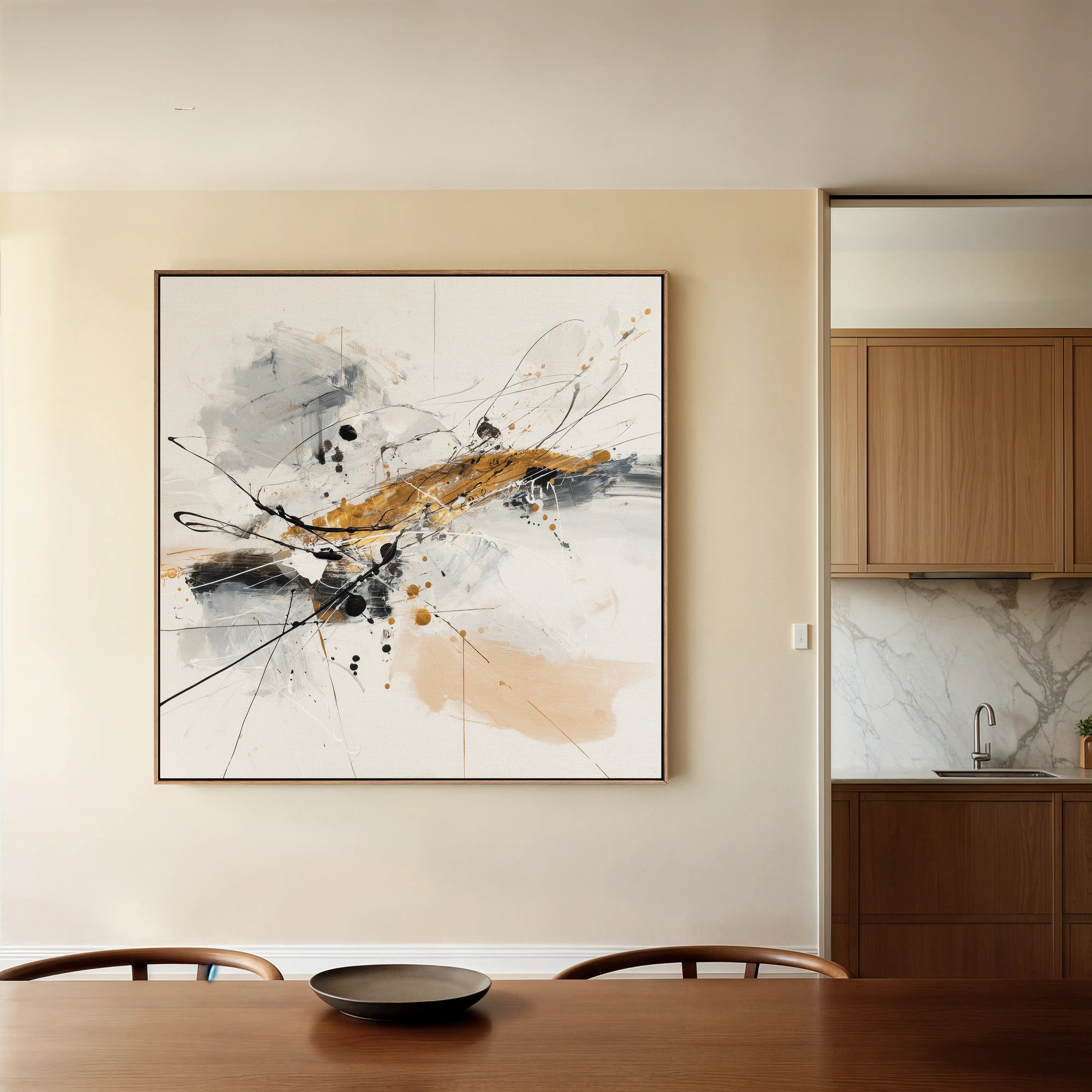 Abstract 1054 Canvas Art 60 x 60 cm / Black