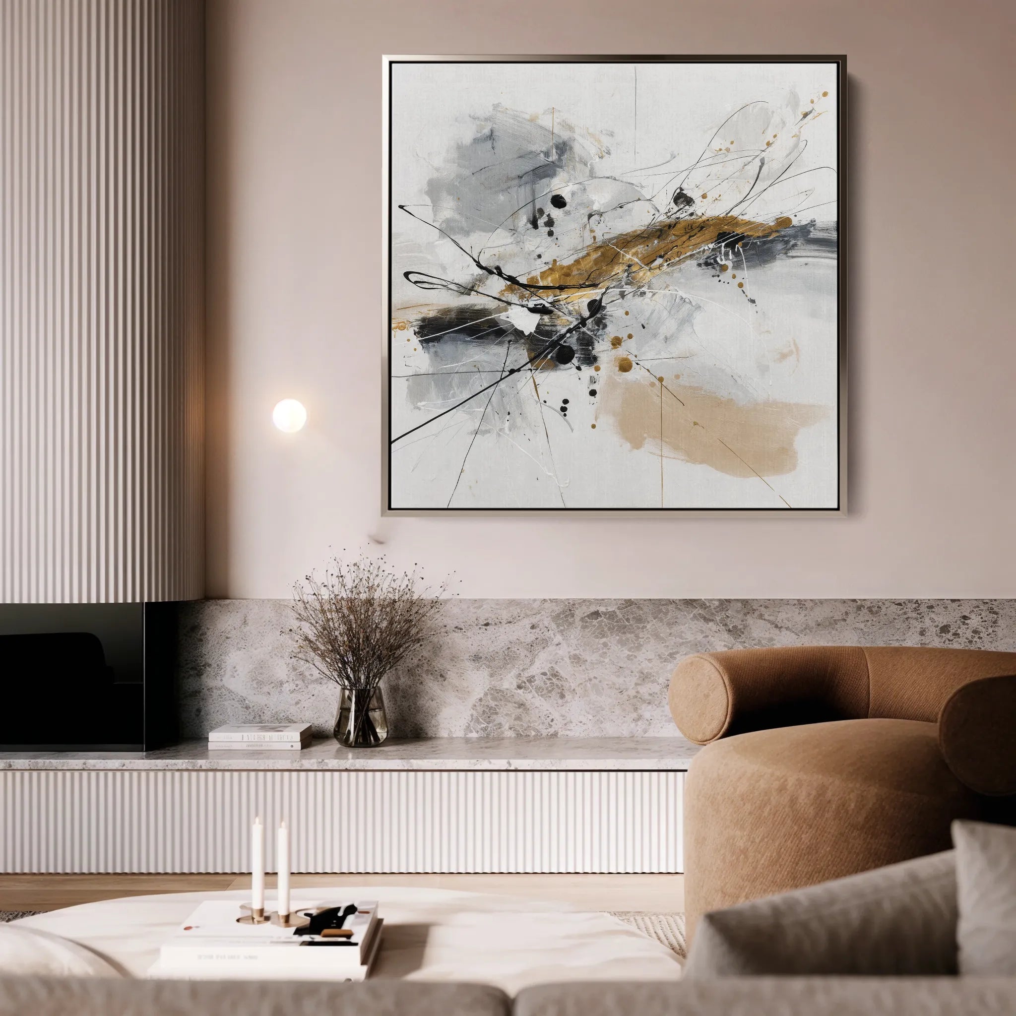 Abstract 1054 Canvas Art 60 x 60 cm / Black