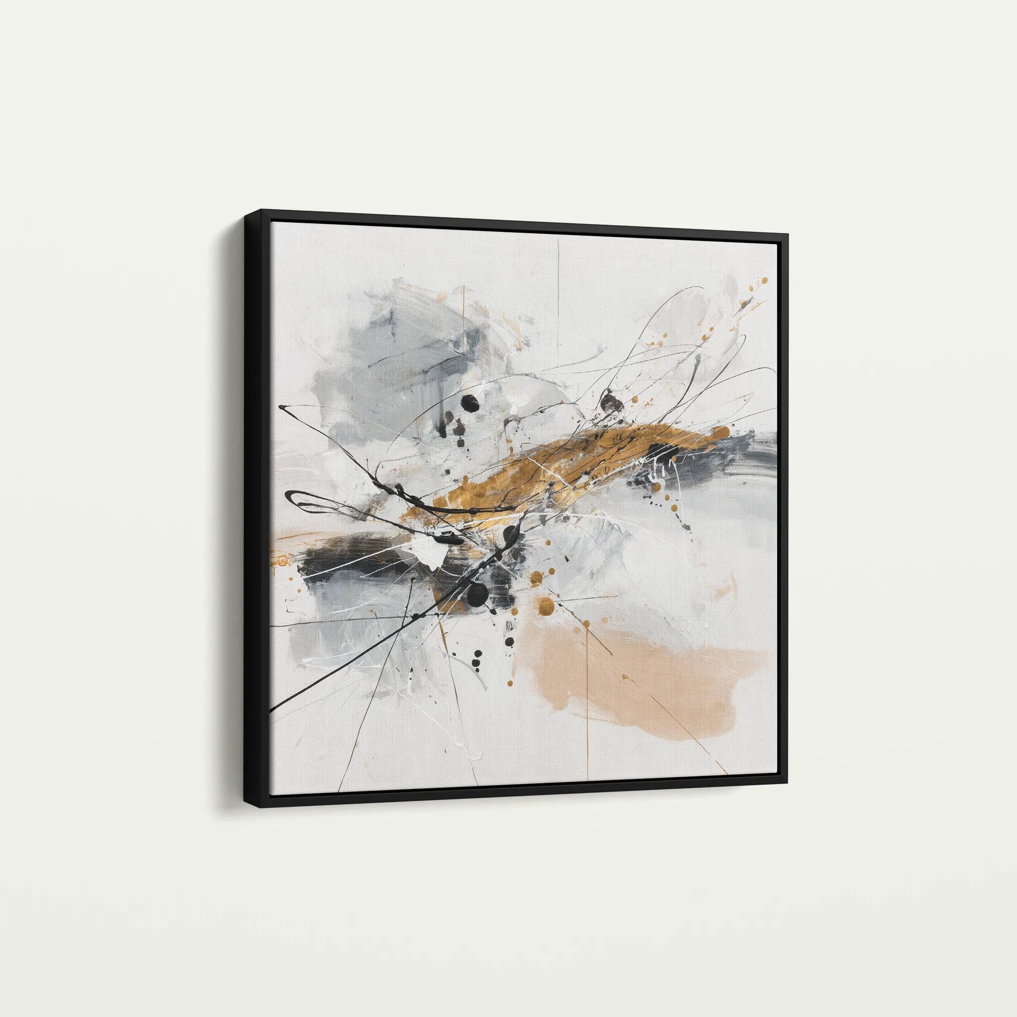 Abstract 1054 Canvas Art 60 x 60 cm / Black