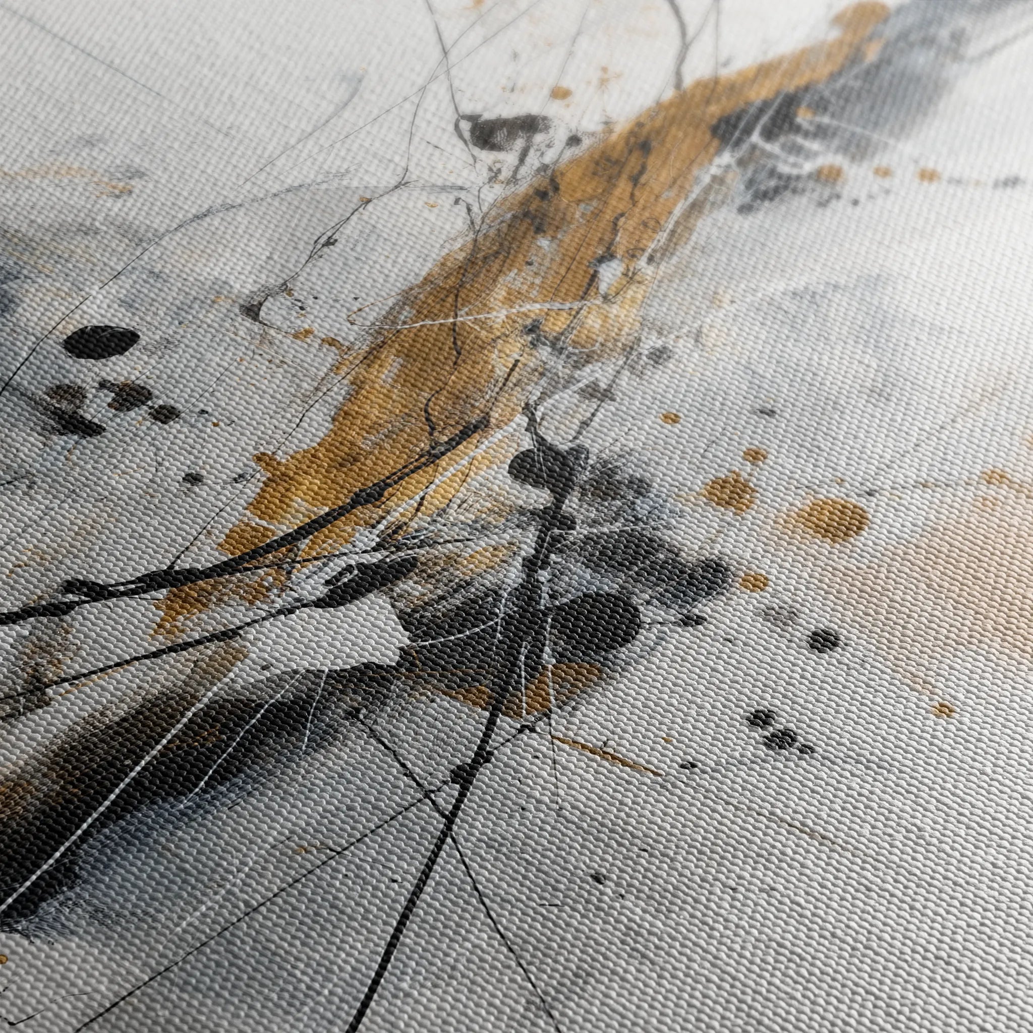 Abstract 1054 Canvas Art 60 x 60 cm / Black