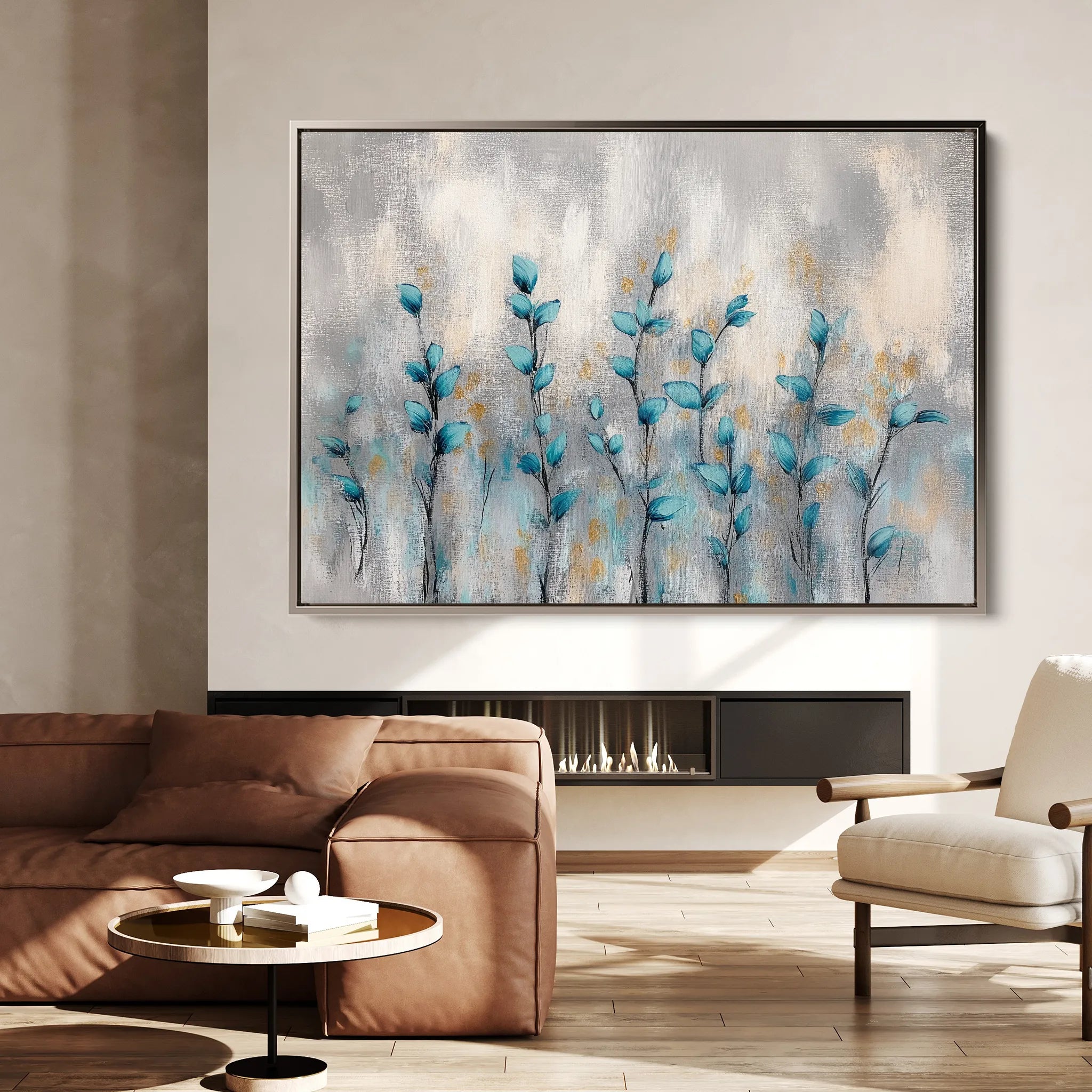 Floral 1054 Canvas Art 60 x 40 cm / Black