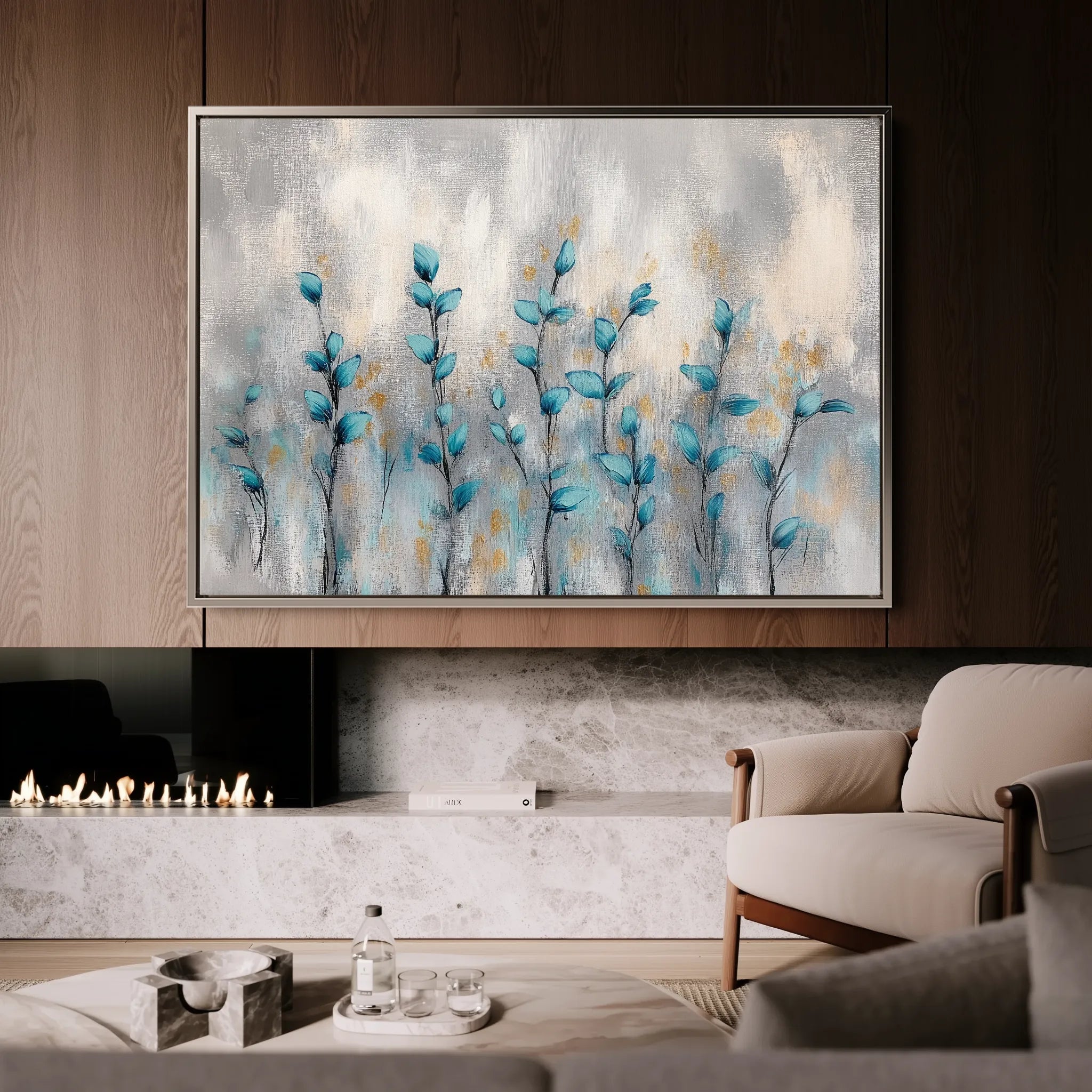 Floral 1054 Canvas Art 60 x 40 cm / Black