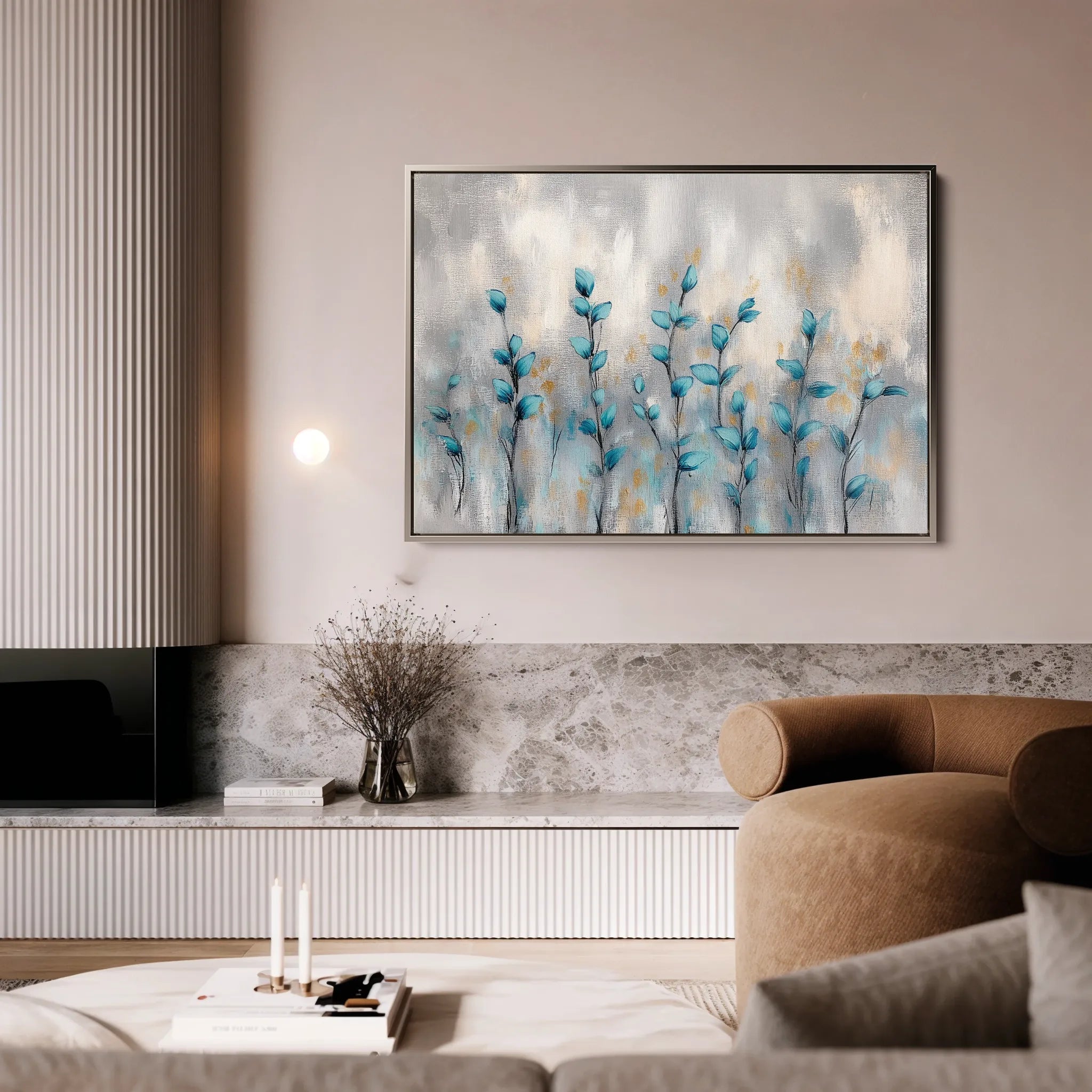Floral 1054 Canvas Art 60 x 40 cm / Black