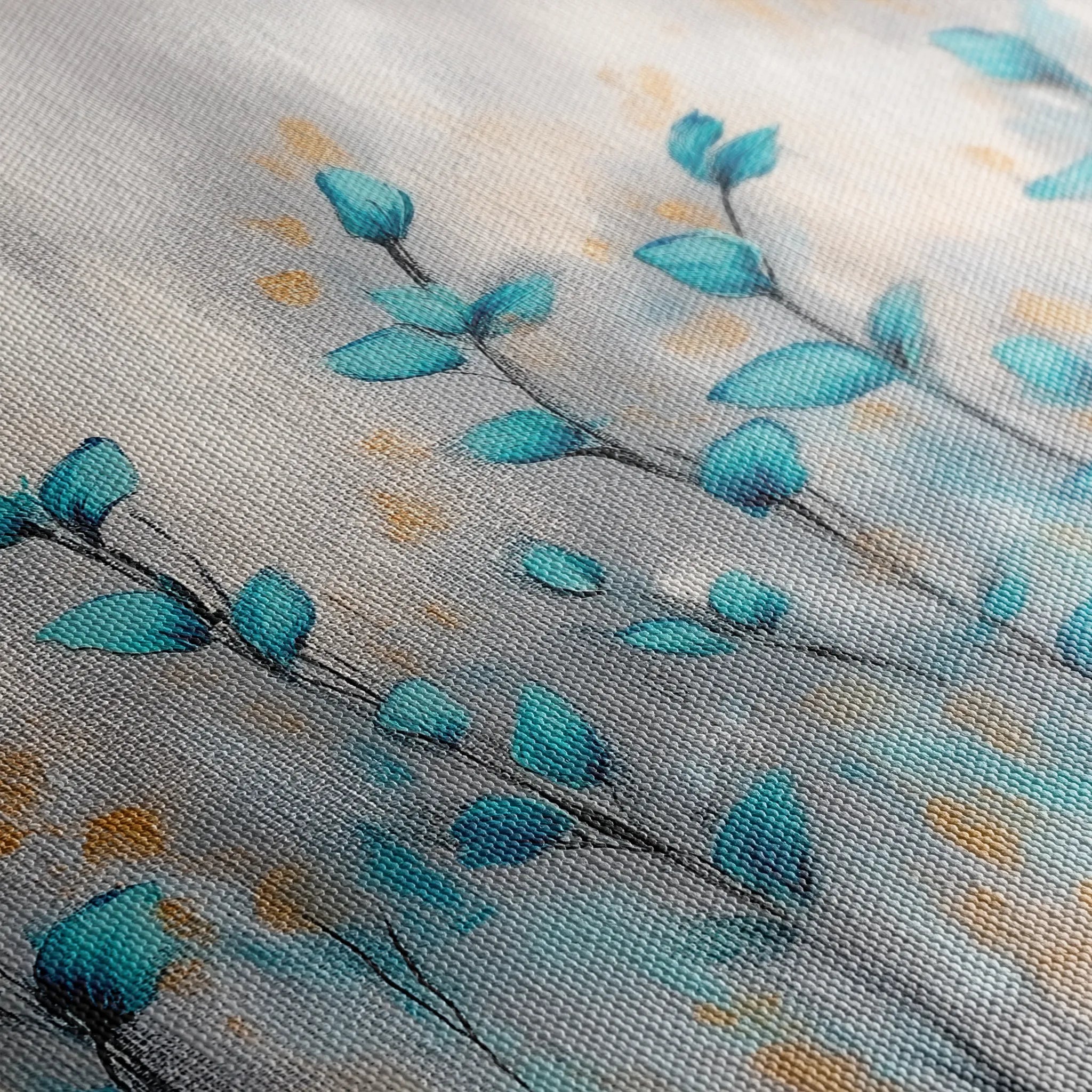 Floral 1054 Canvas Art 60 x 40 cm / Black