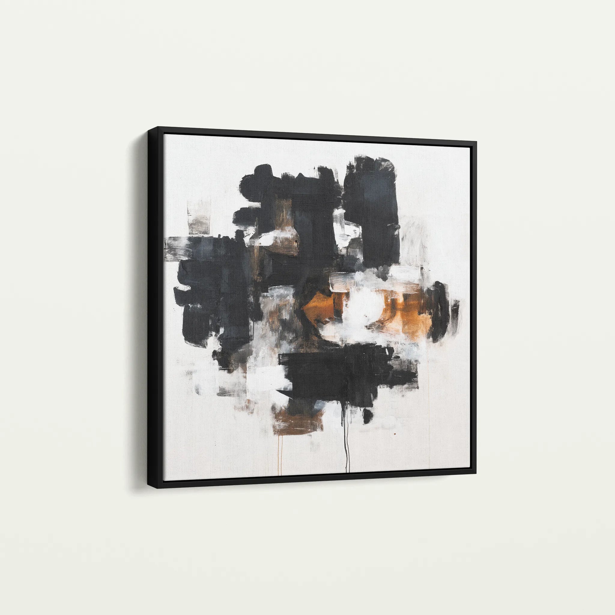 Abstract 1055 Canvas Art 60 x 60 cm / Black