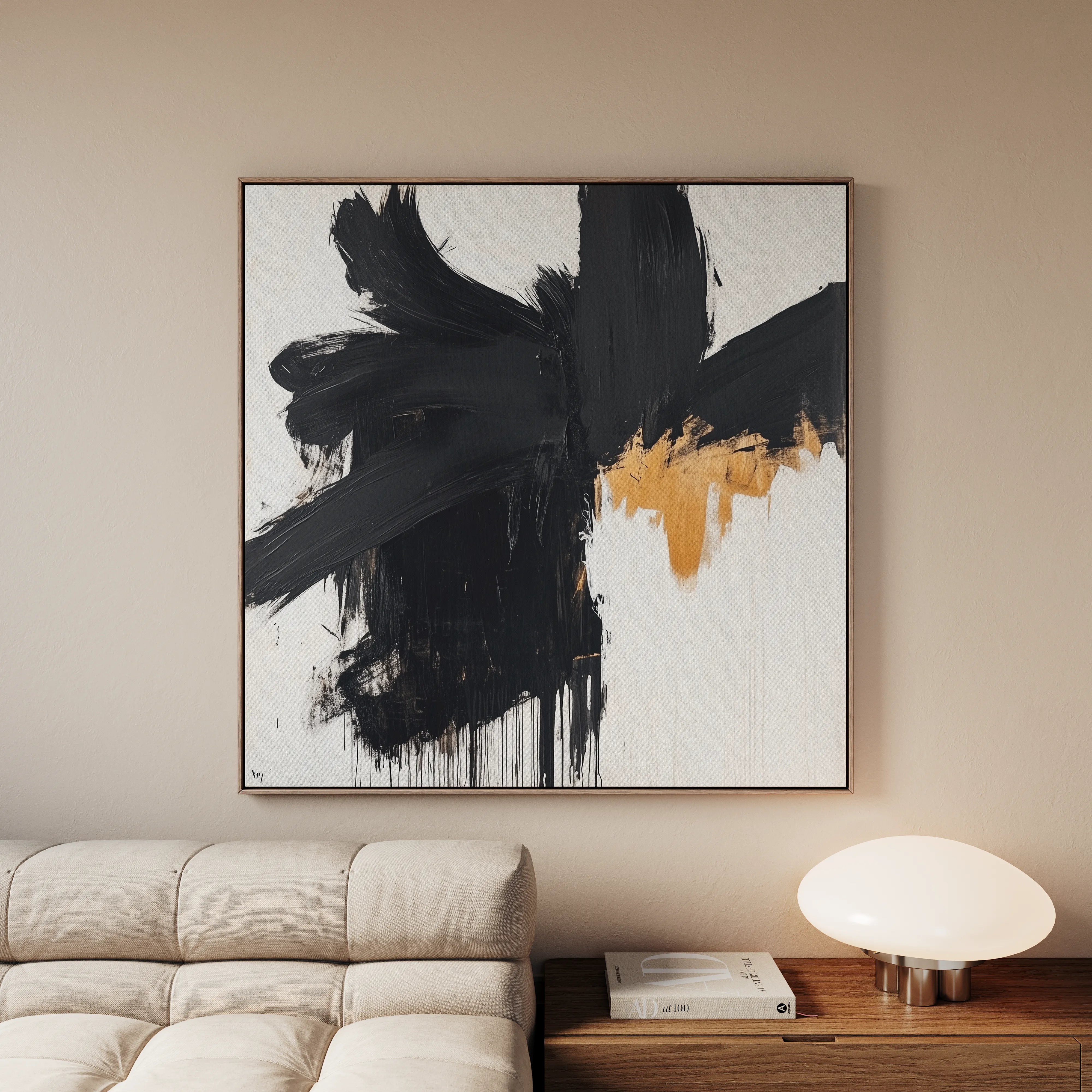 Abstract 1056 Canvas Art 60 x 60 cm / Black