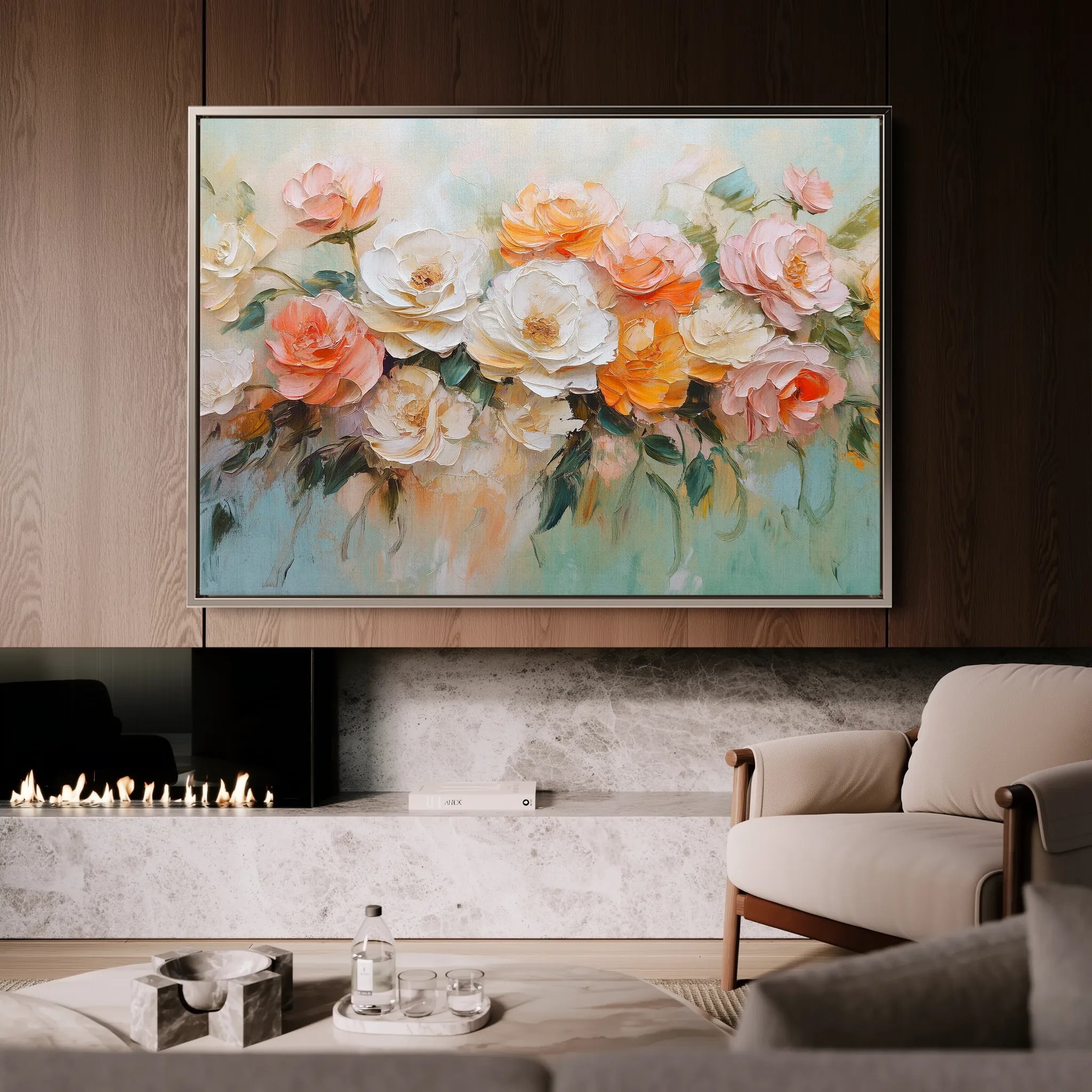 Floral 1056 Canvas Art 60 x 40 cm / Black