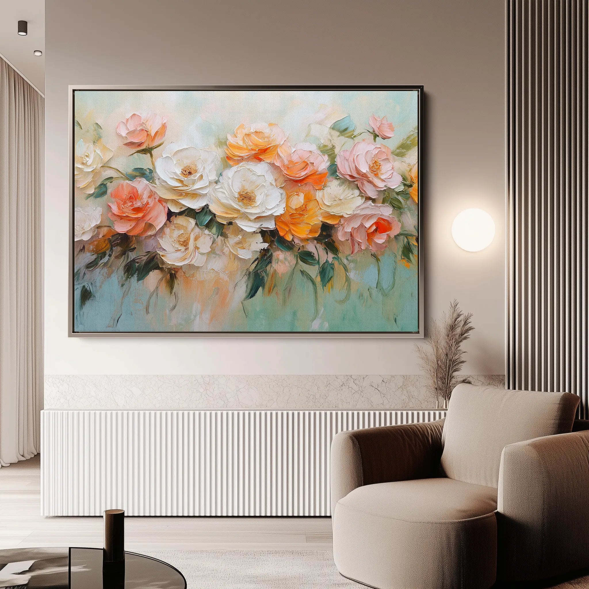 Floral 1056 Canvas Art 60 x 40 cm / Black