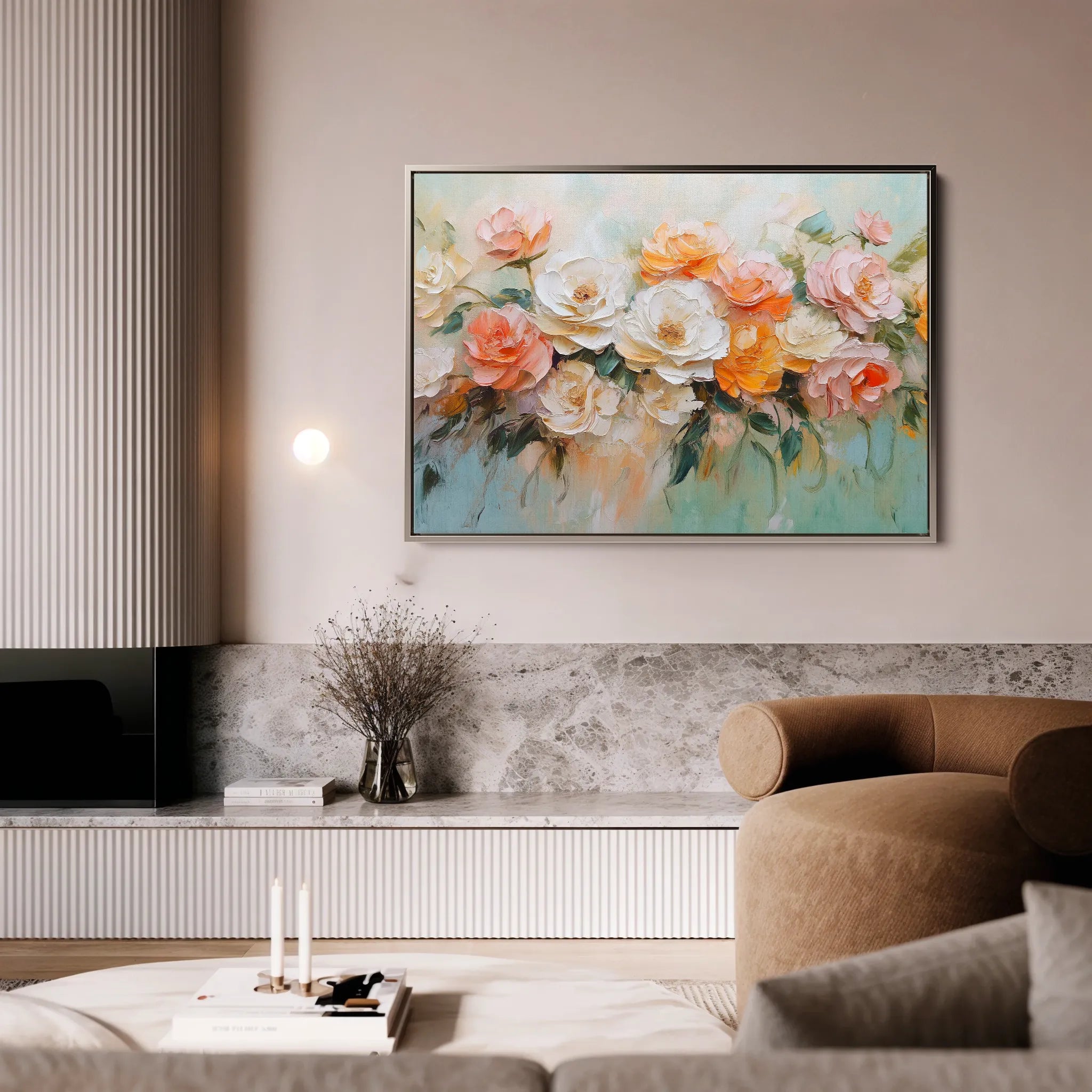 Floral 1056 Canvas Art 60 x 40 cm / Black