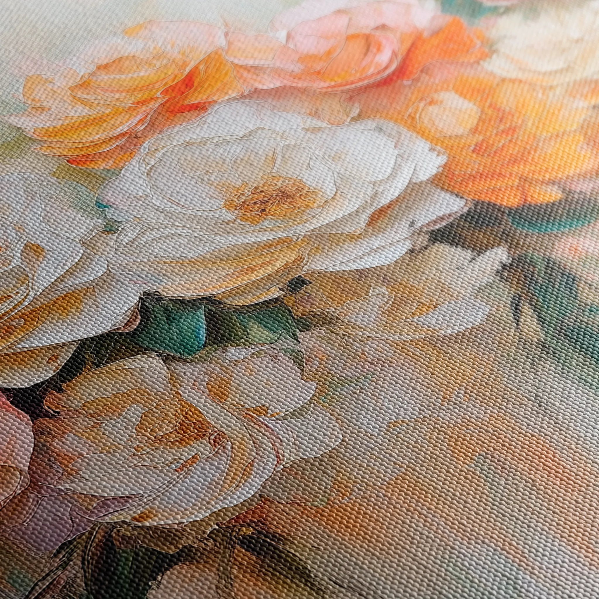 Floral 1056 Canvas Art 60 x 40 cm / Black