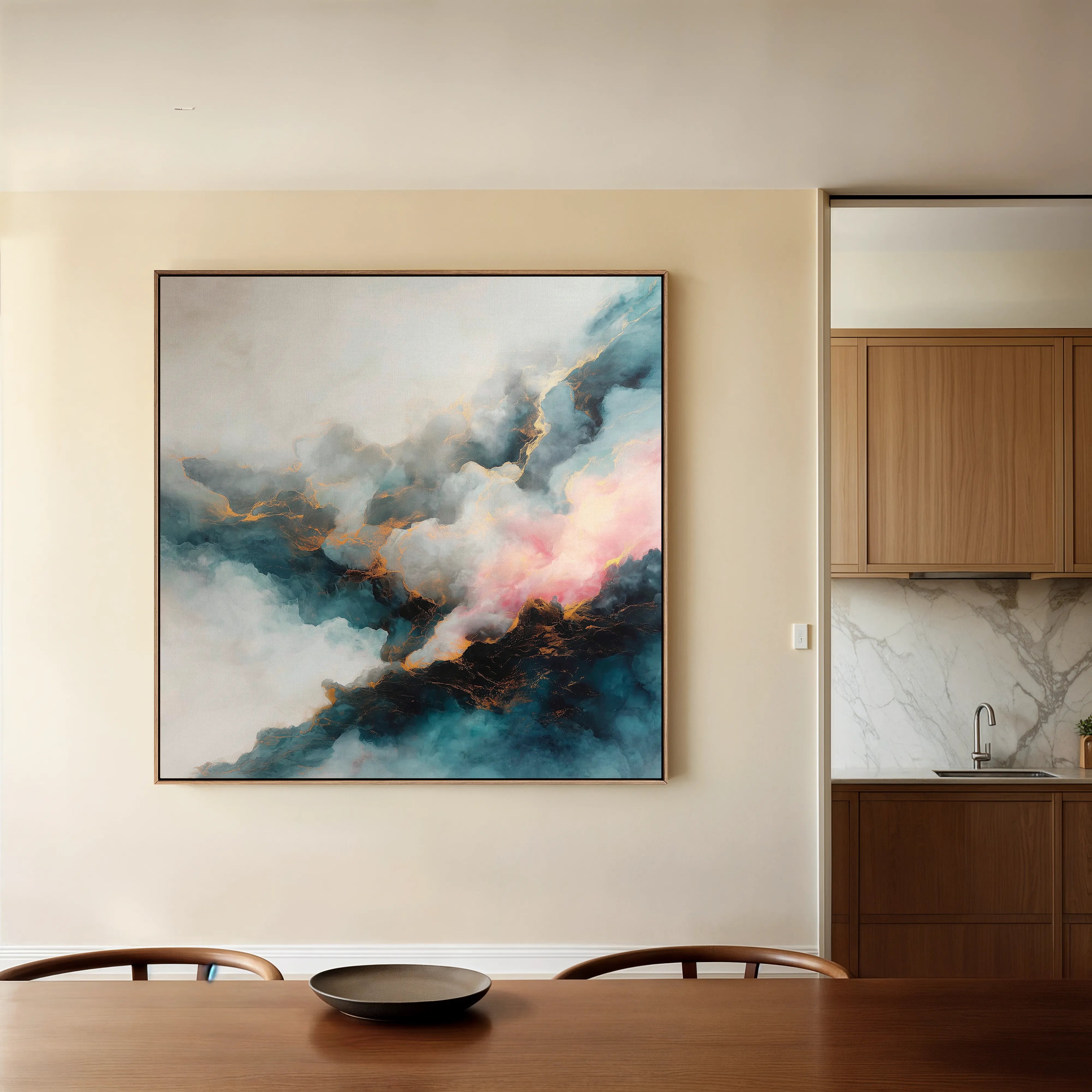 Abstract 1057 Canvas Art 60 x 60 cm / Black