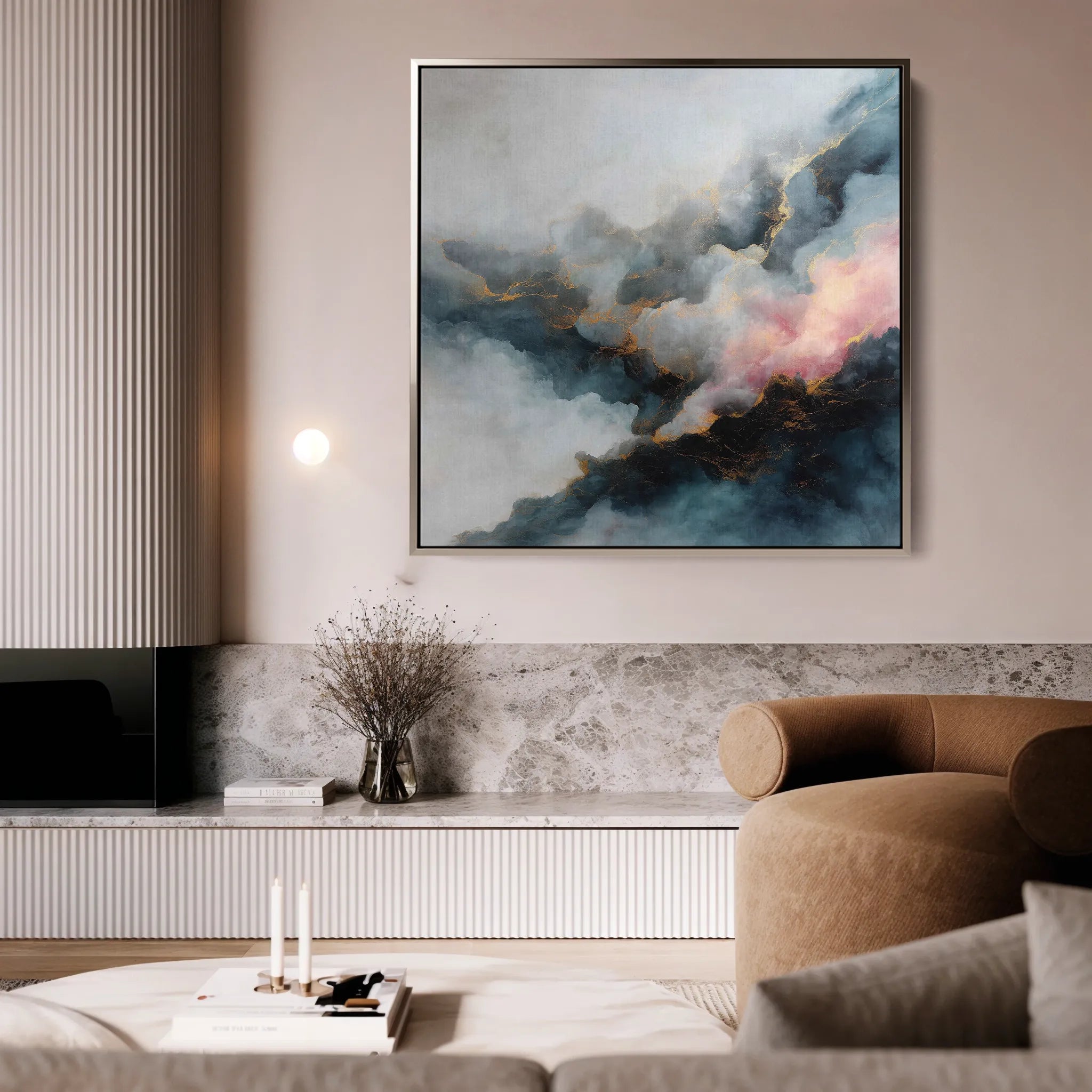 Abstract 1057 Canvas Art 60 x 60 cm / Black