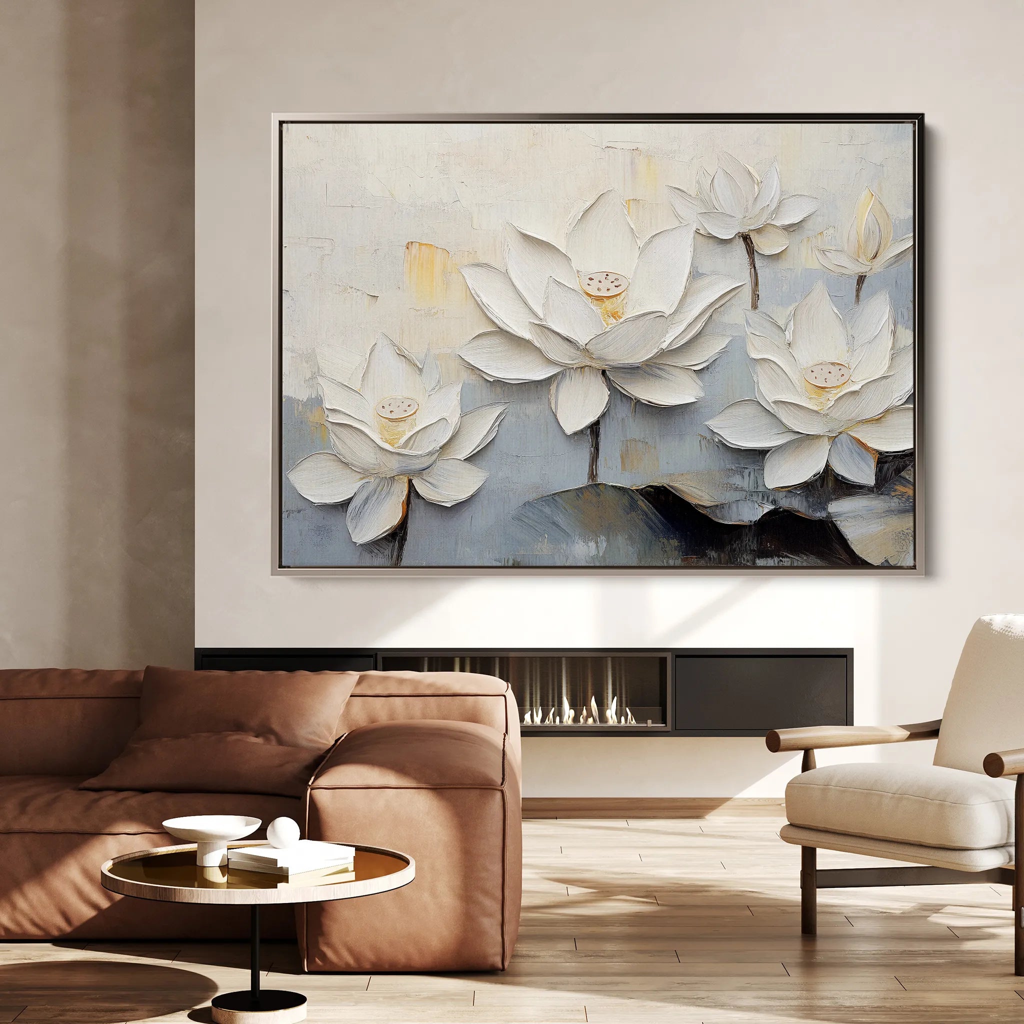 Floral 1057 Canvas Art 60 x 40 cm / Black