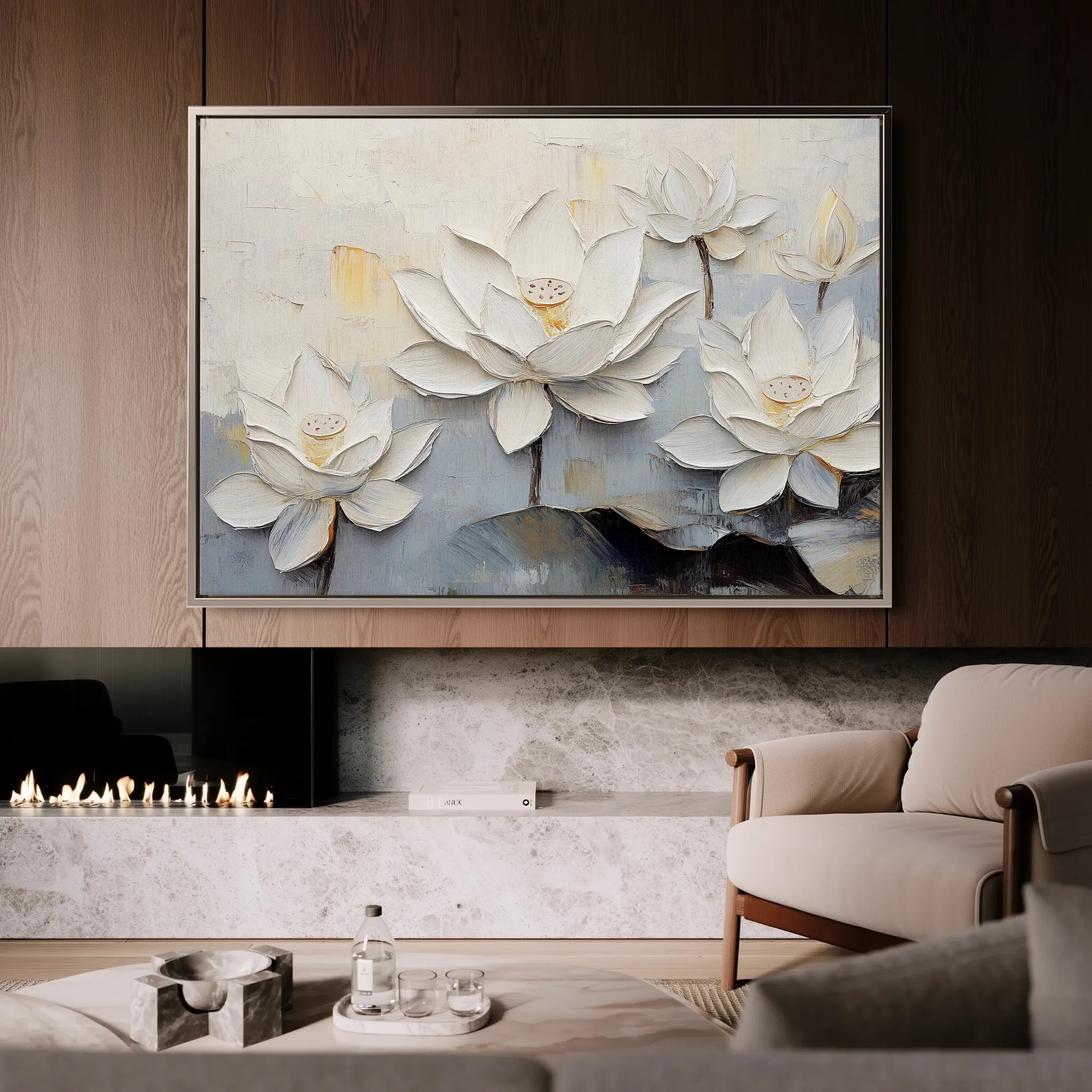 Floral 1057 Canvas Art 60 x 40 cm / Black
