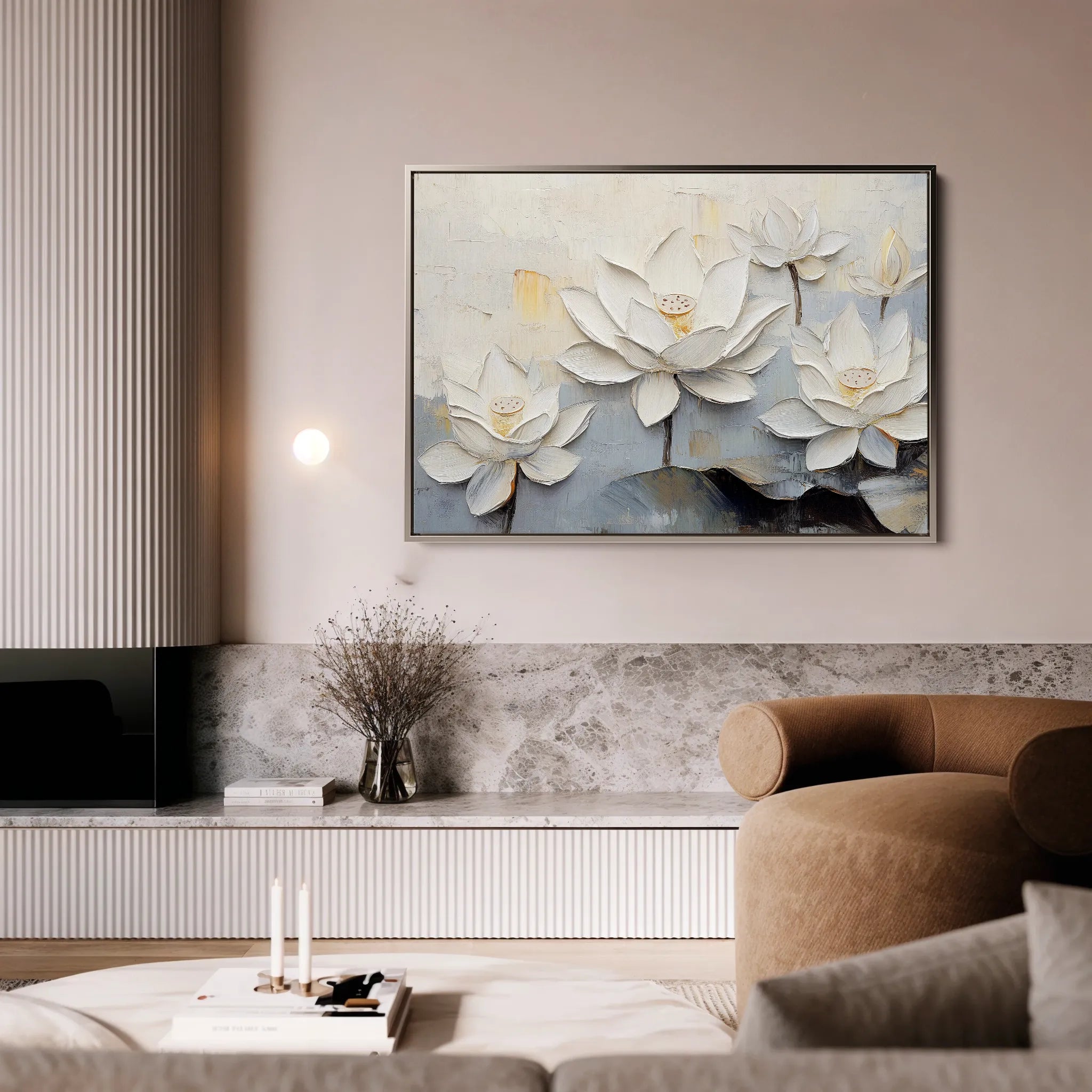 Floral 1057 Canvas Art 60 x 40 cm / Black