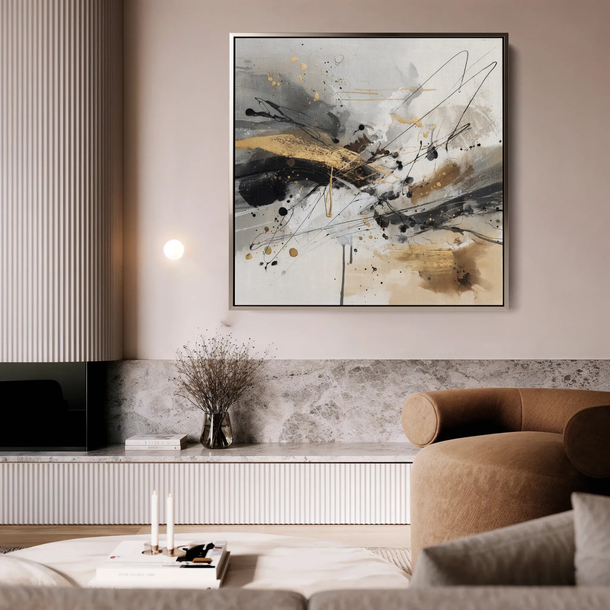 Abstract 1058 Canvas Art 60 x 60 cm / Black