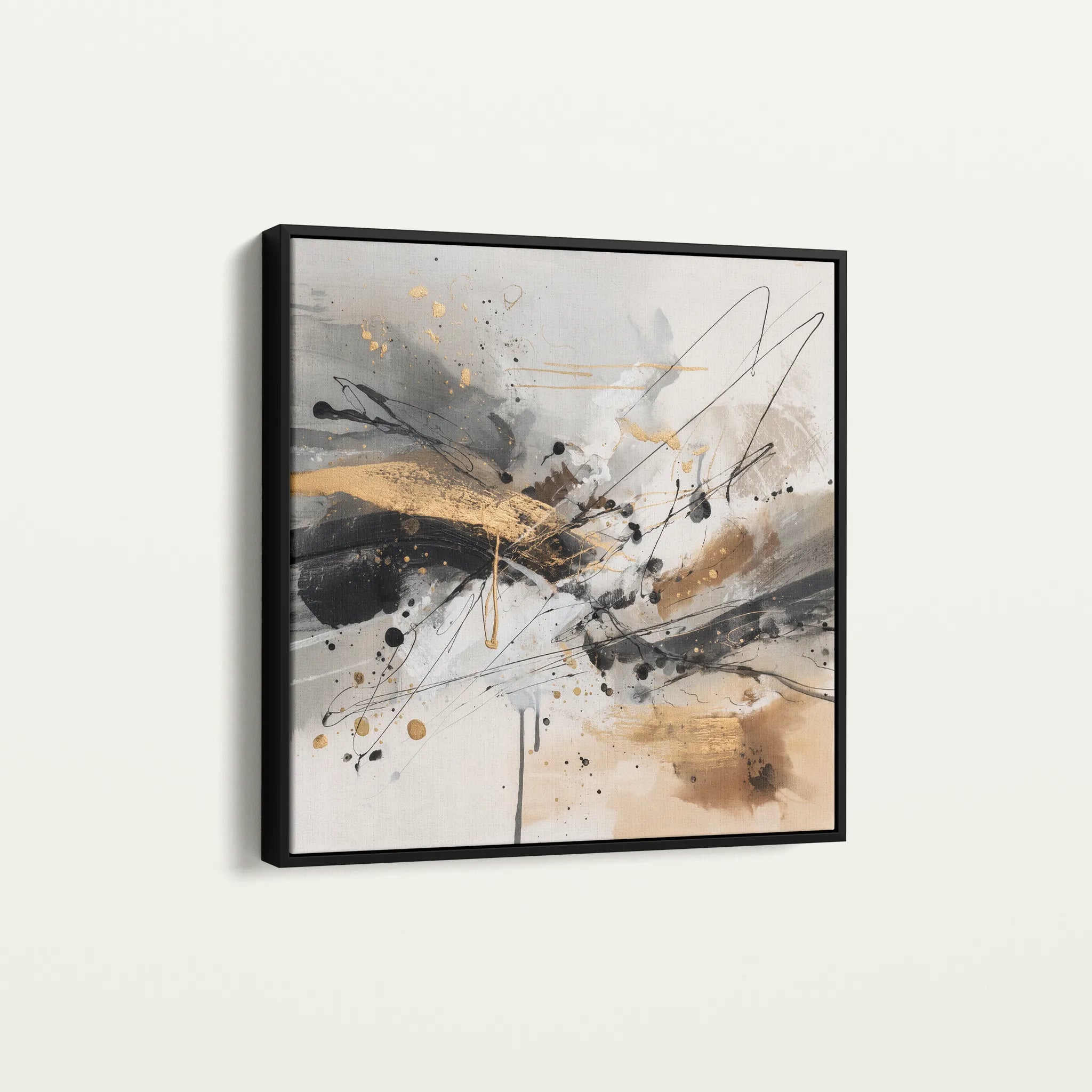Abstract 1058 Canvas Art 60 x 60 cm / Black
