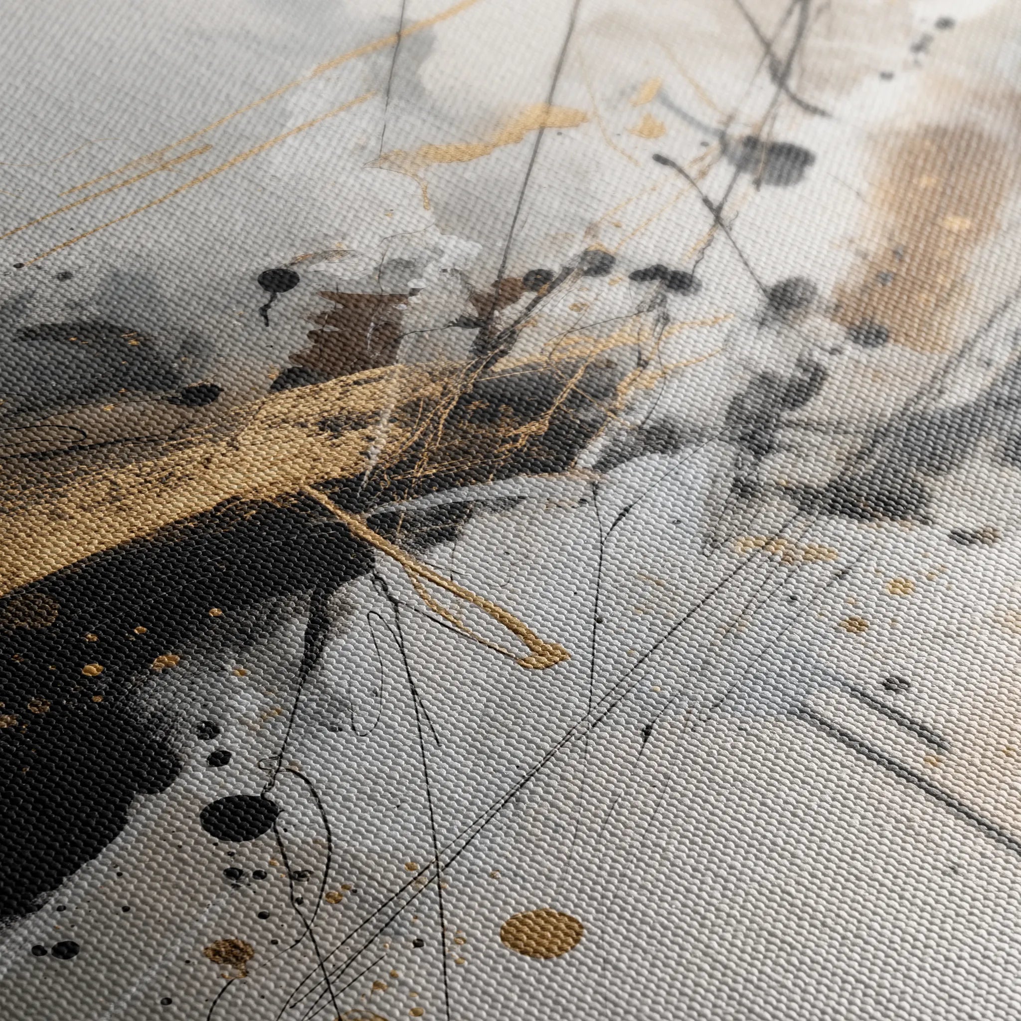 Abstract 1058 Canvas Art 60 x 60 cm / Black