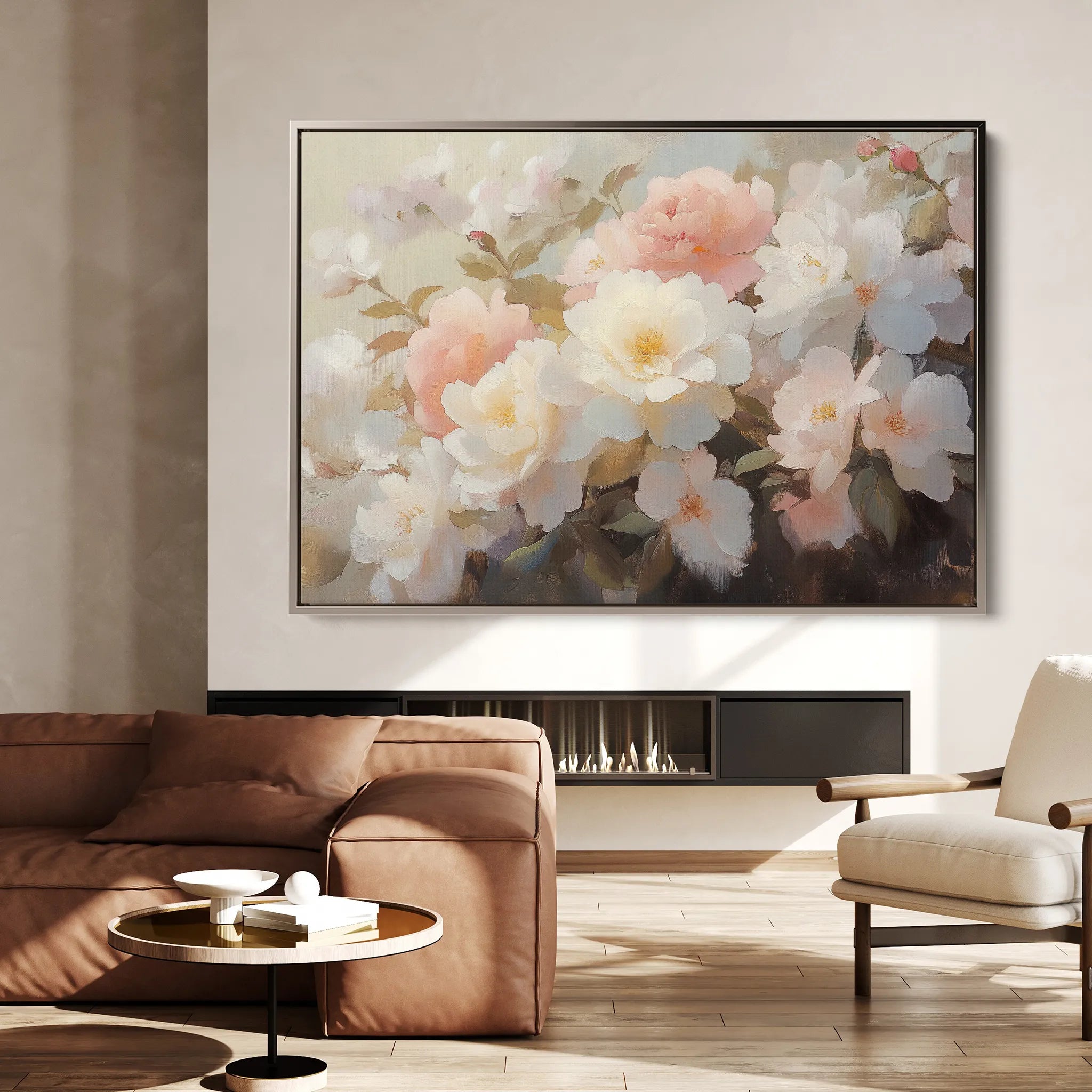 Floral 1058 Canvas Art 60 x 40 cm / Black