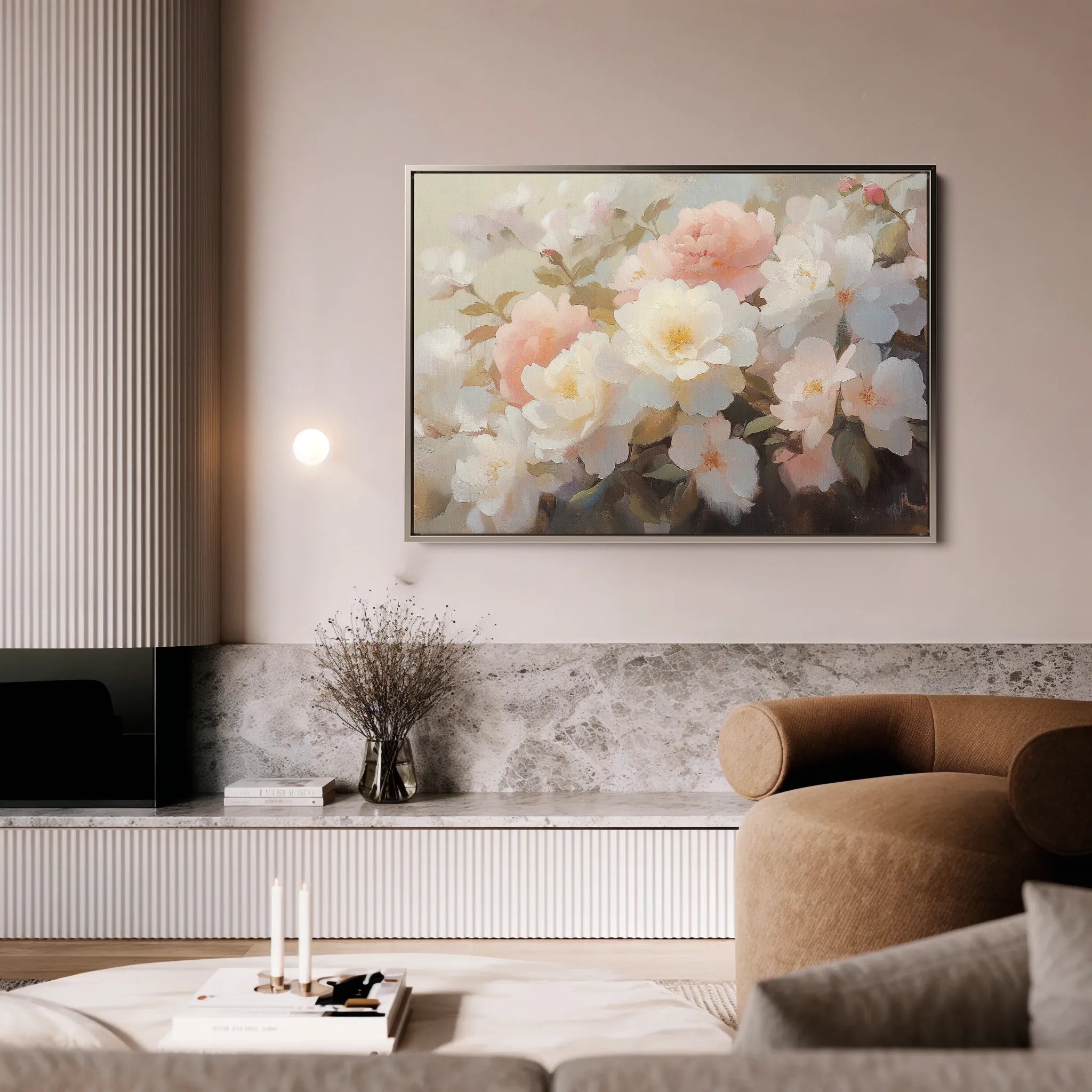 Floral 1058 Canvas Art 60 x 40 cm / Black