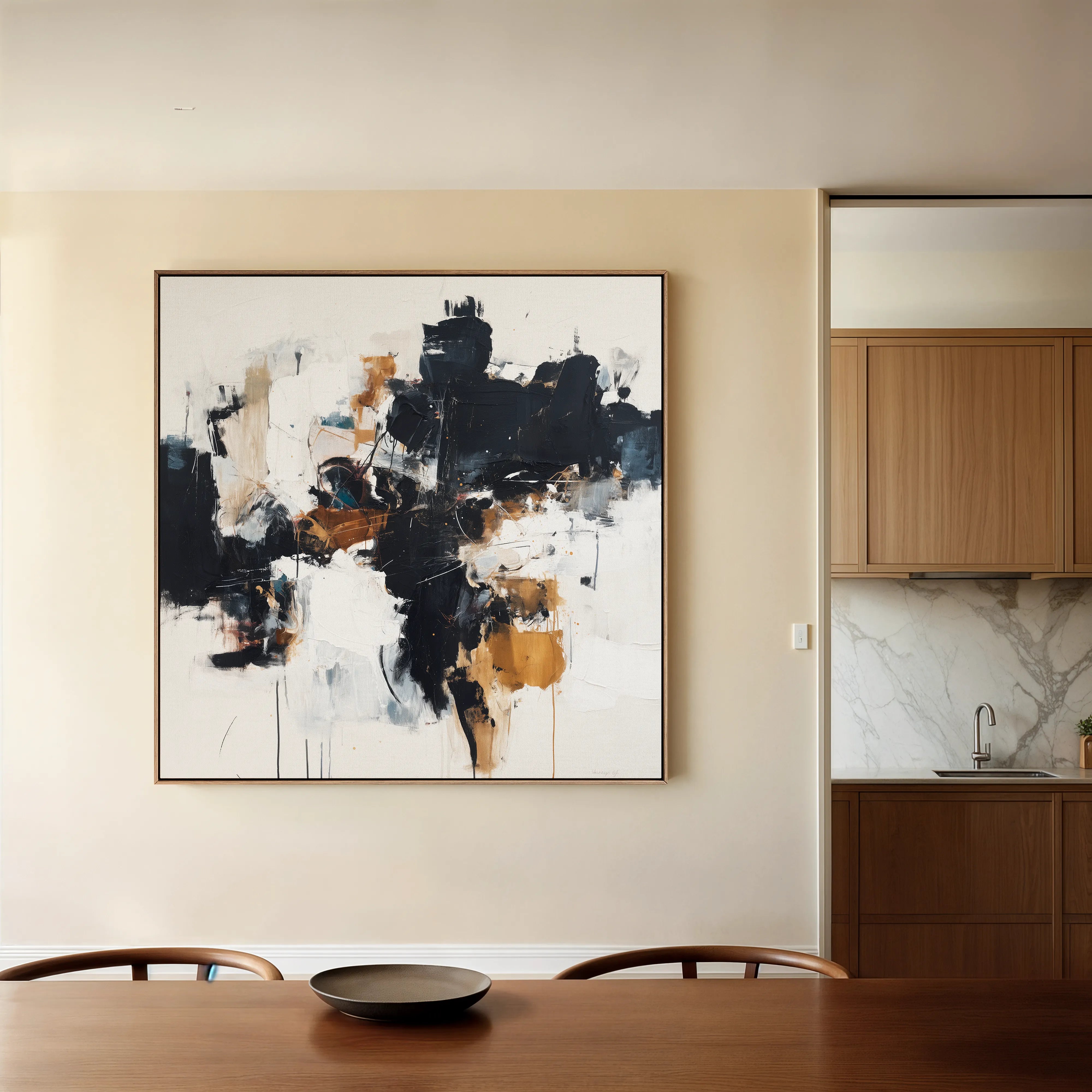 Abstract 1059 Canvas Art 60 x 60 cm / Black