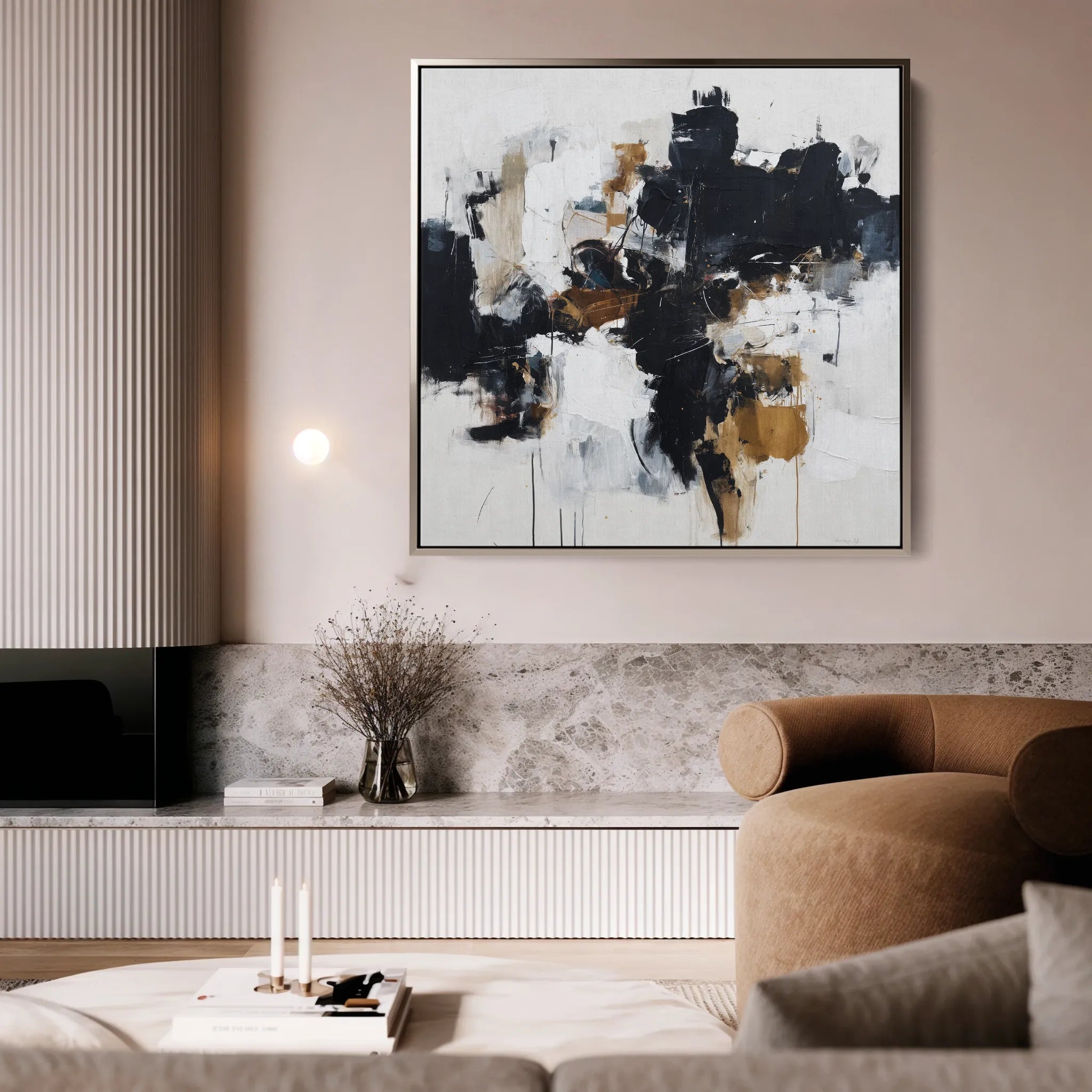 Abstract 1059 Canvas Art 60 x 60 cm / Black