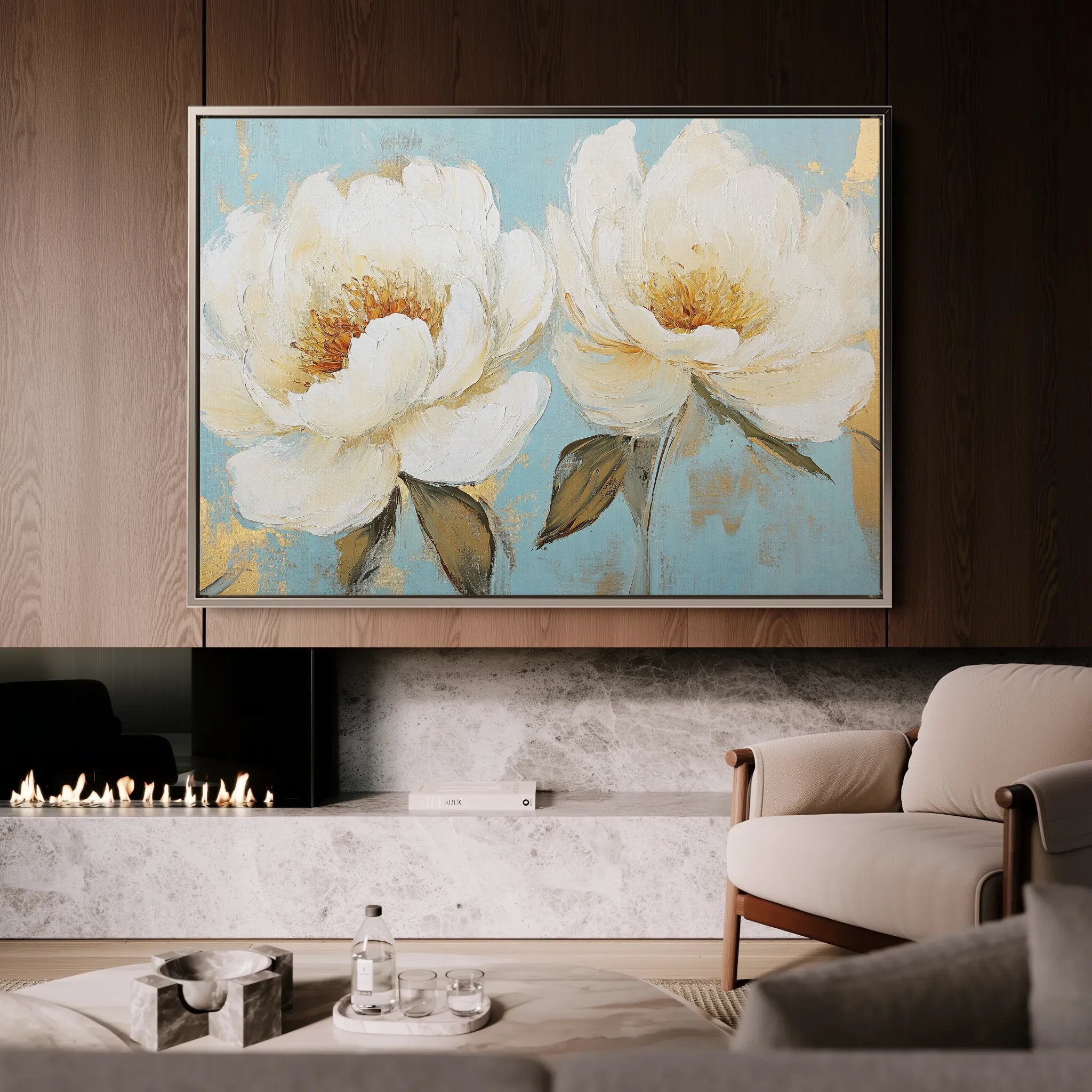 Floral 1059 Canvas Art 60 x 40 cm / Black