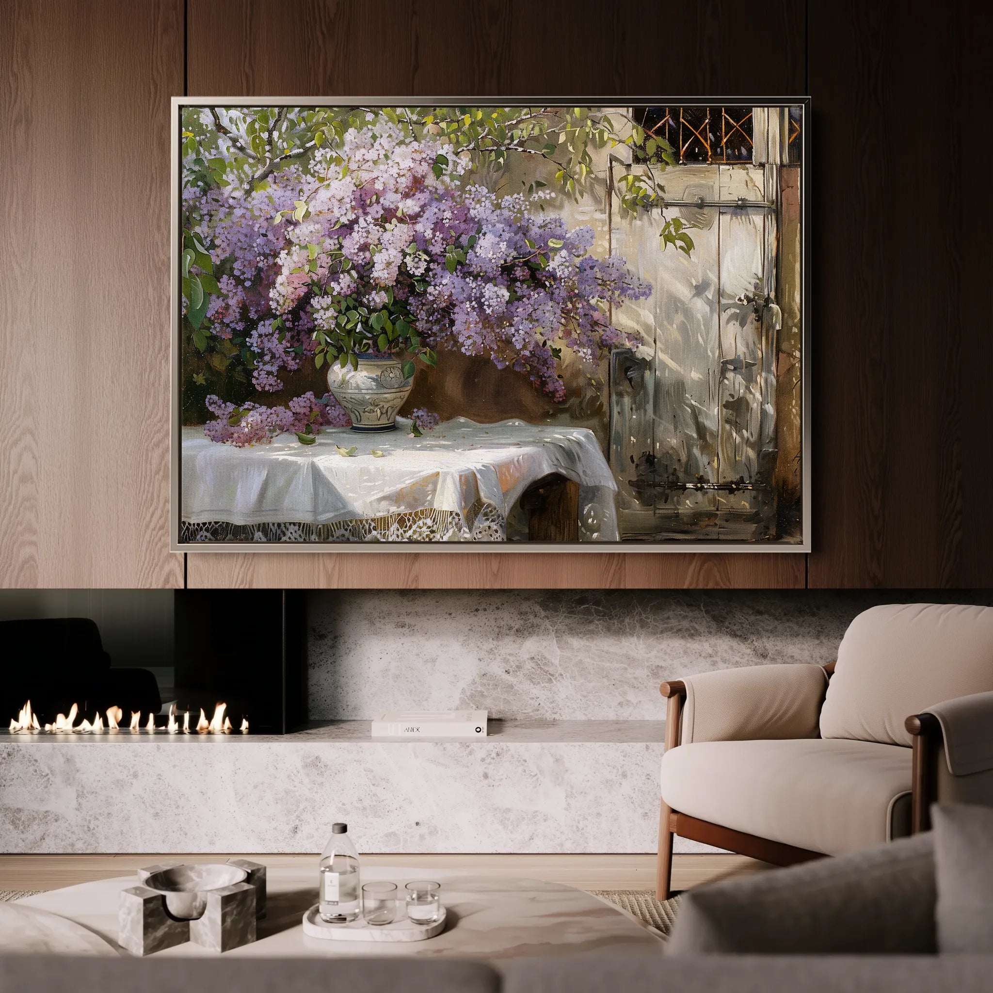 Floral 106 Canvas Art 60 x 40 cm / Black