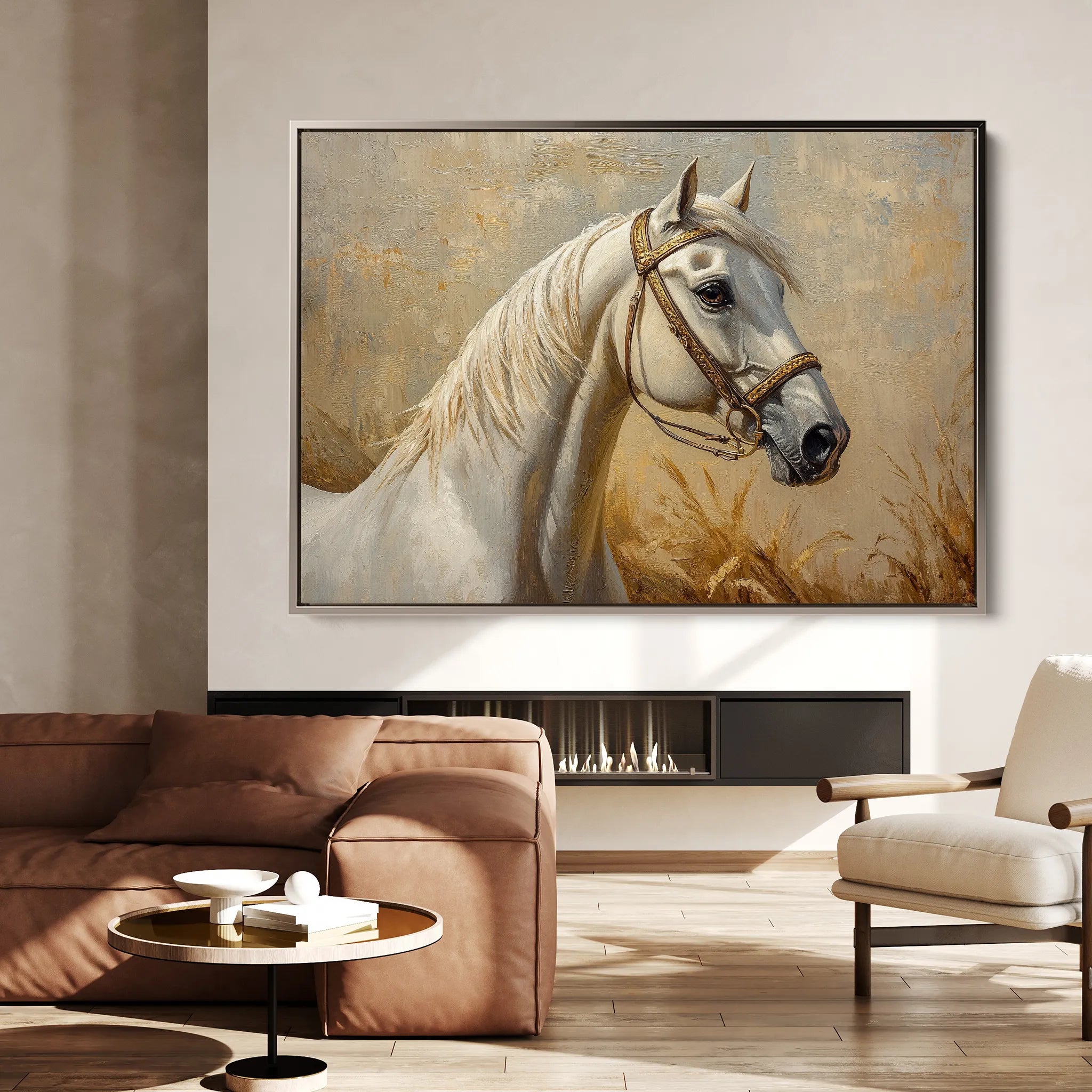 Horses 106 Canvas Art 60 x 40 cm / Black