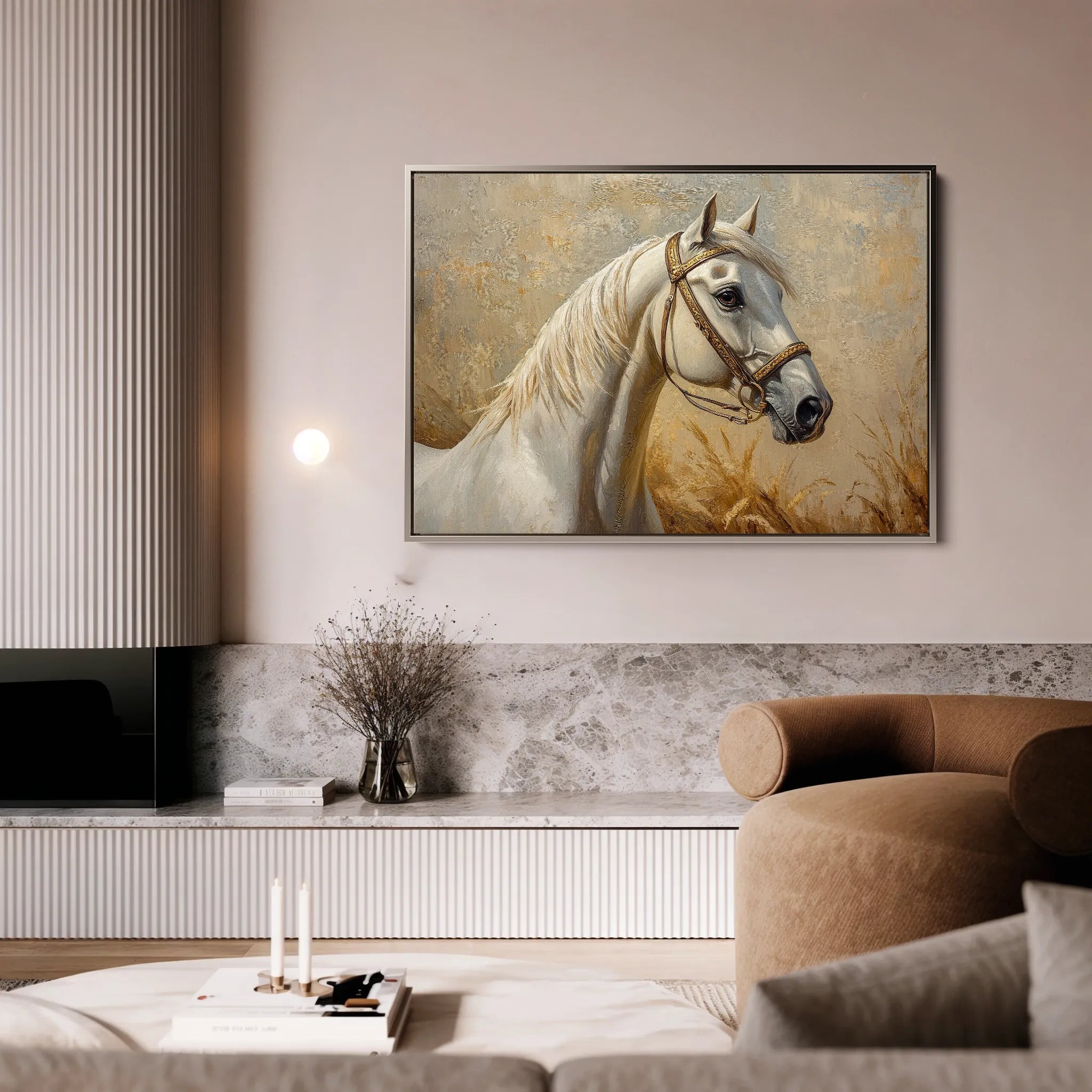 Horses 106 Canvas Art 60 x 40 cm / Black