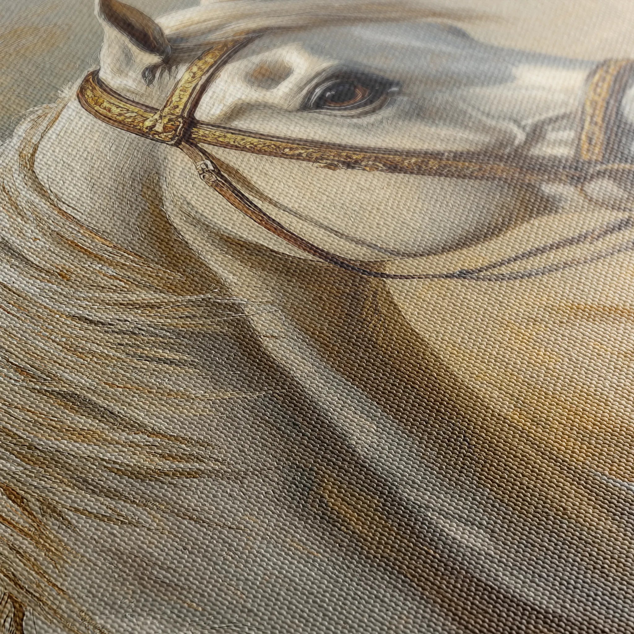 Horses 106 Canvas Art 60 x 40 cm / Black