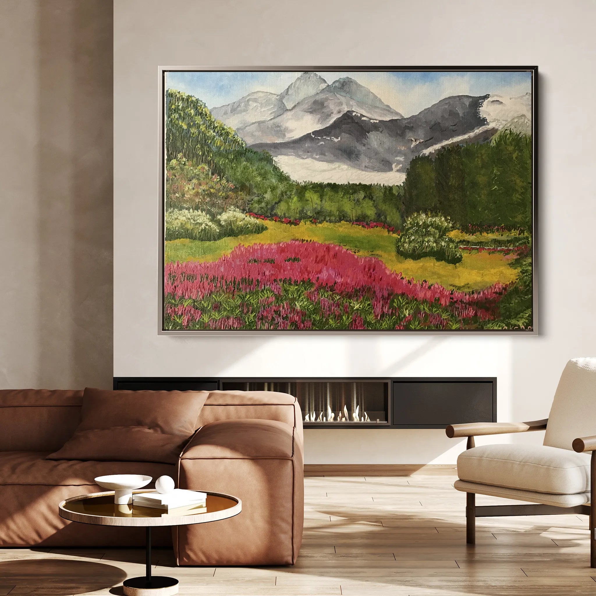 Landscape 106 Canvas Art 60 x 40 cm / Black