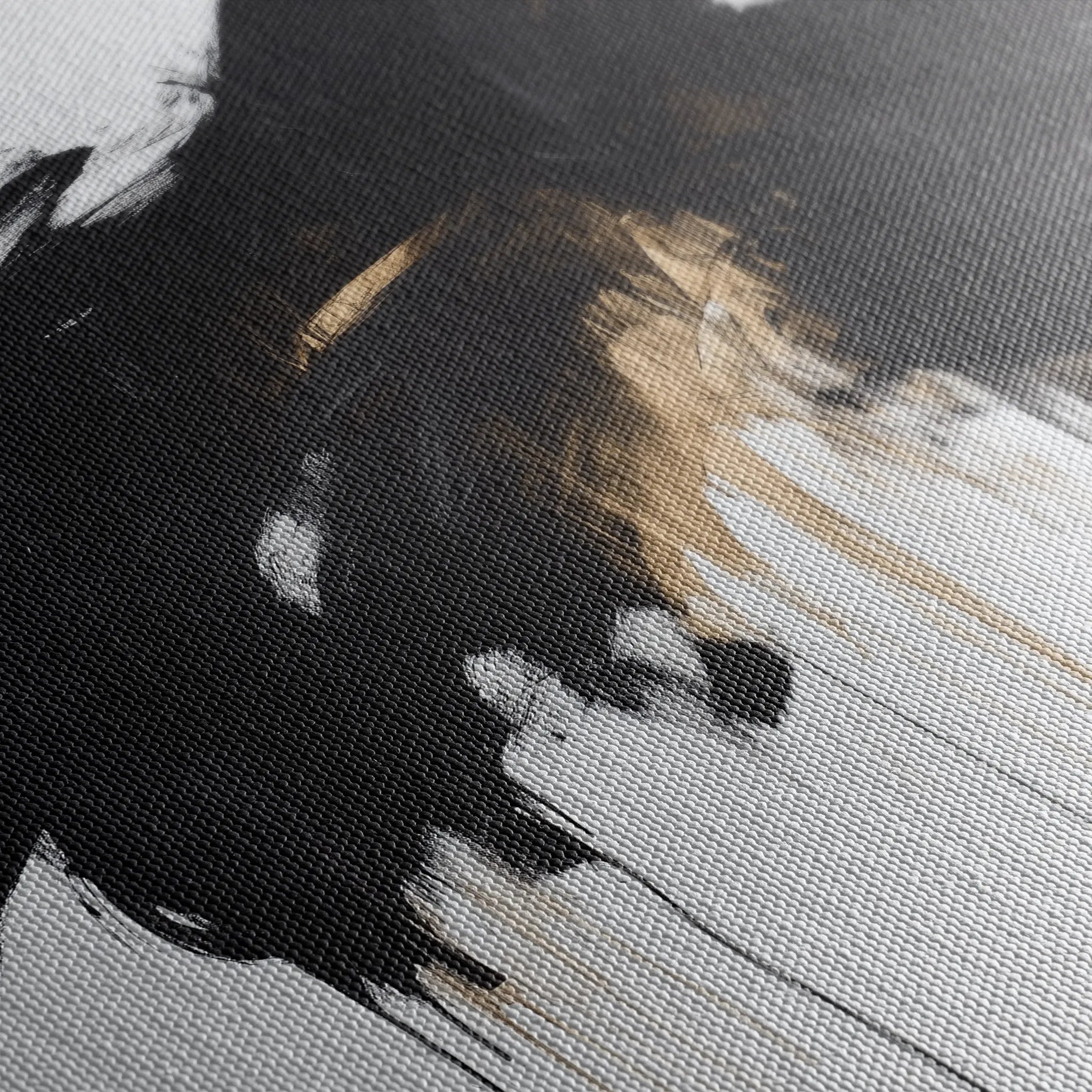 Abstract 1060 Canvas Art 60 x 60 cm / Black