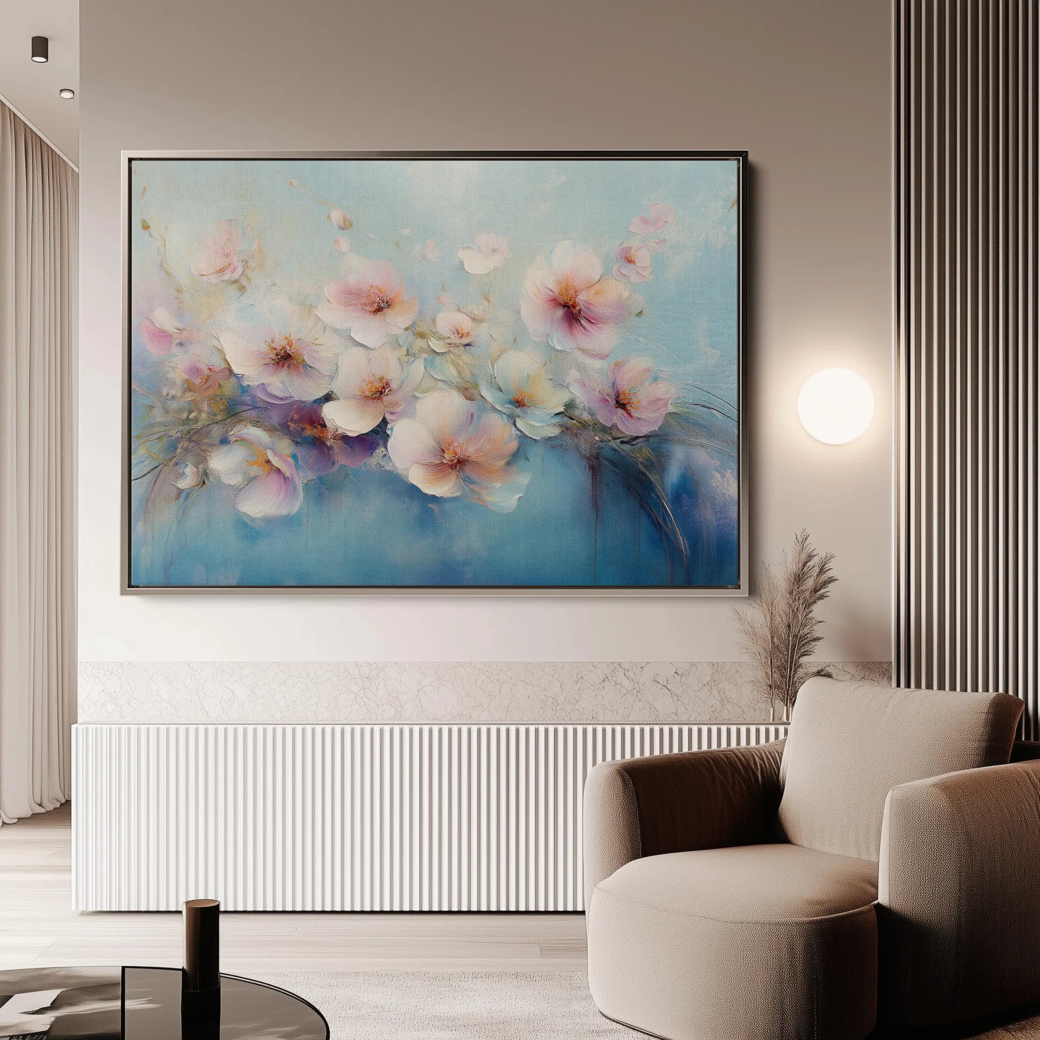 Floral 1060 Canvas Art 60 x 40 cm / Black