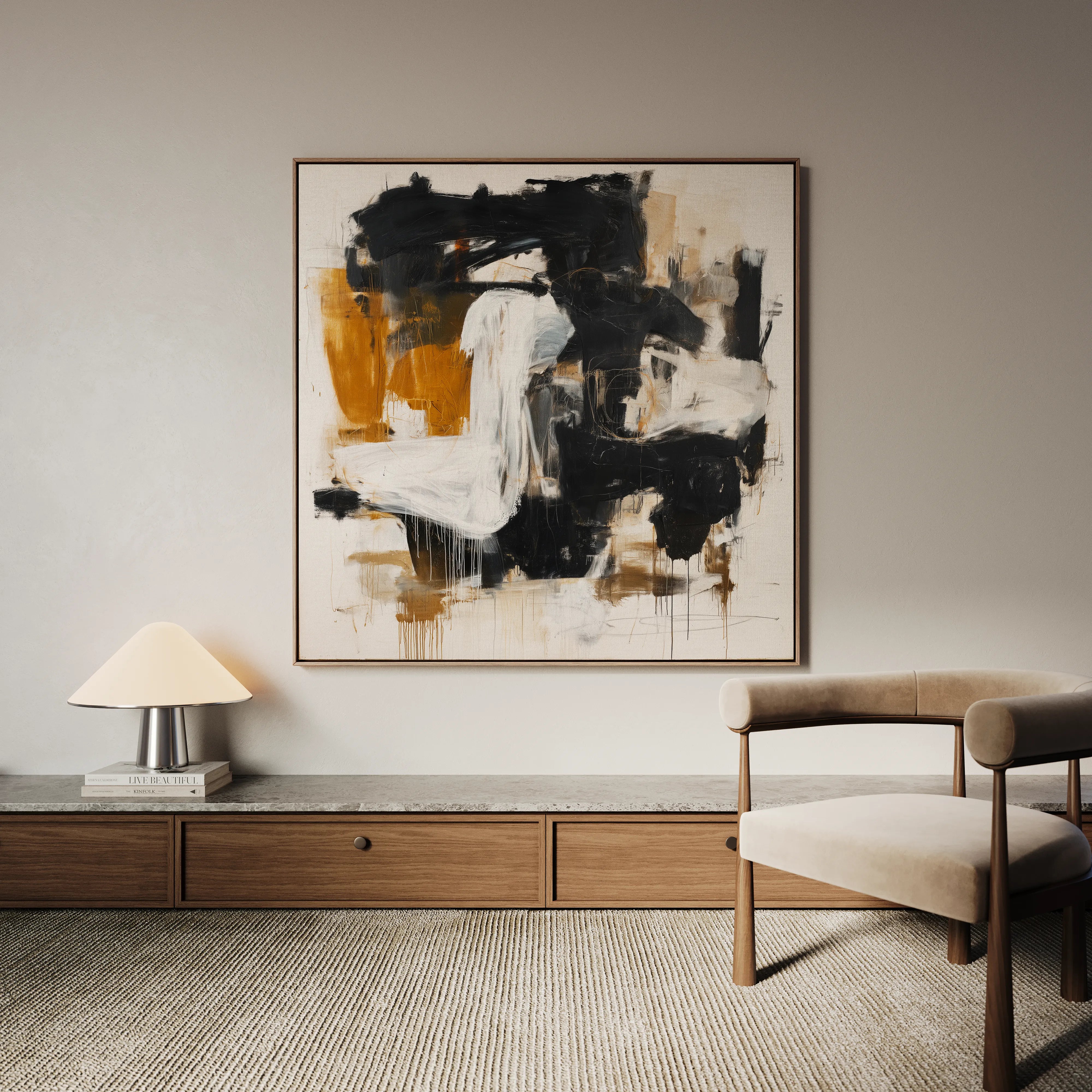 Abstract 1061 Canvas Art 60 x 60 cm / Black