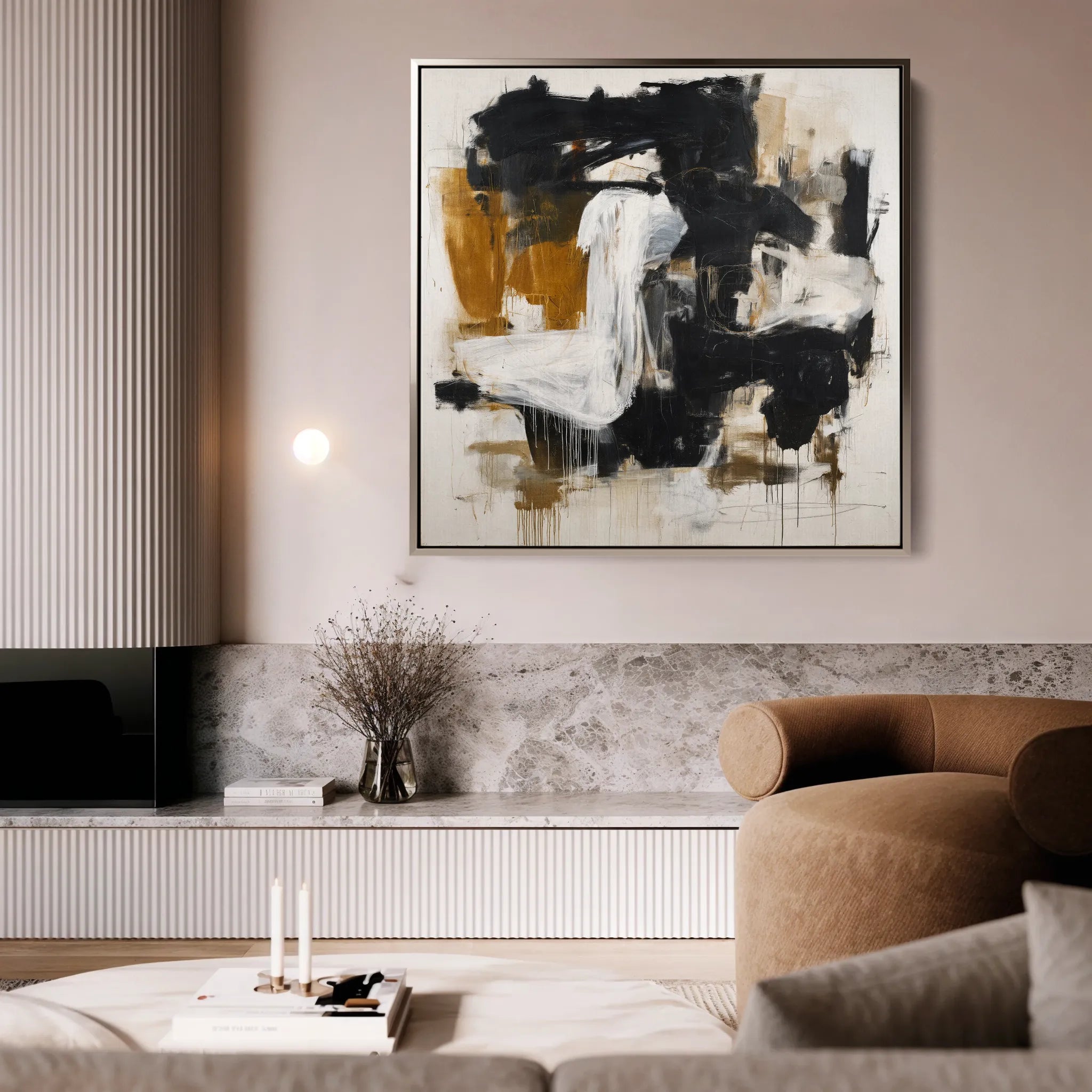 Abstract 1061 Canvas Art 60 x 60 cm / Black