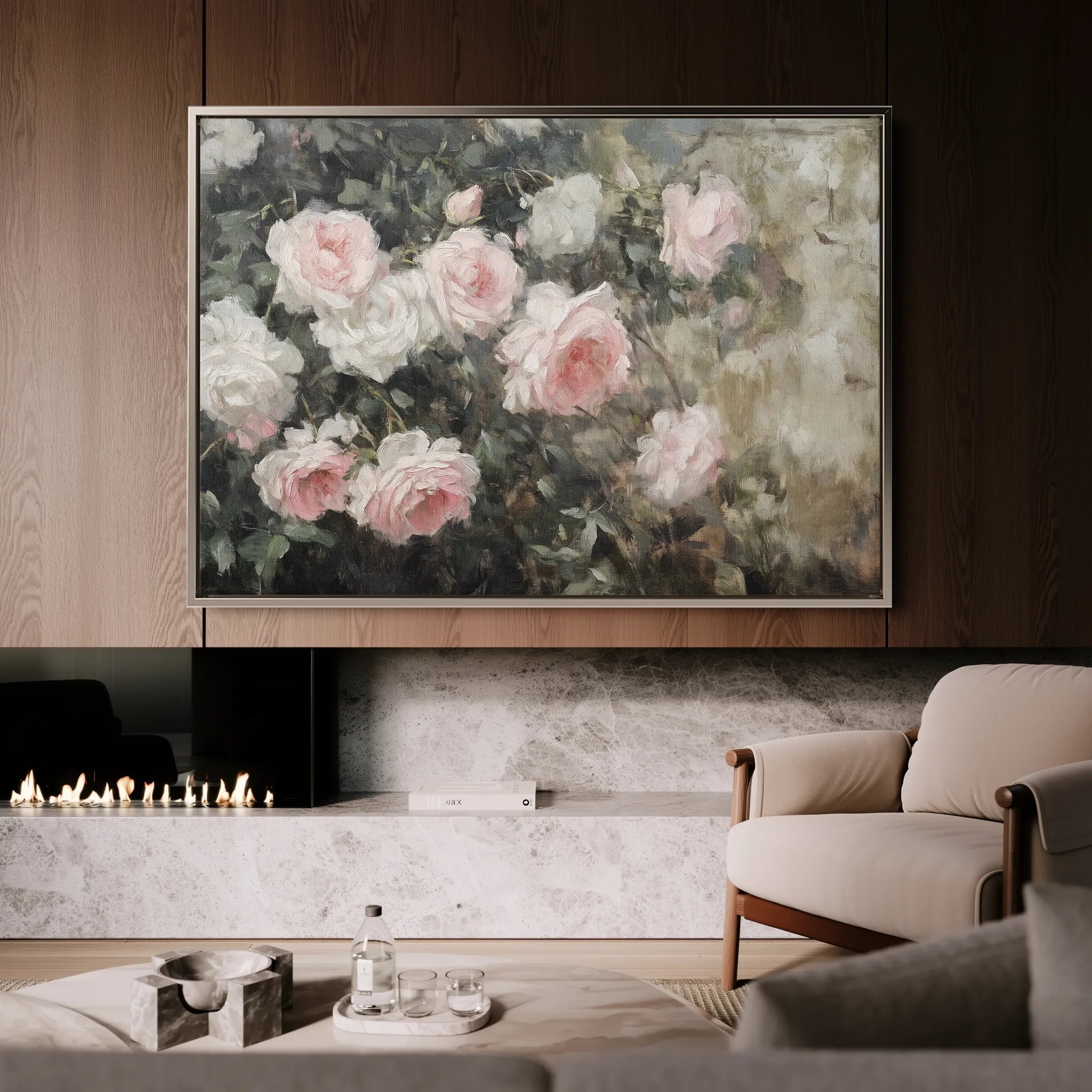 Floral 1061 Canvas Art 60 x 40 cm / Black