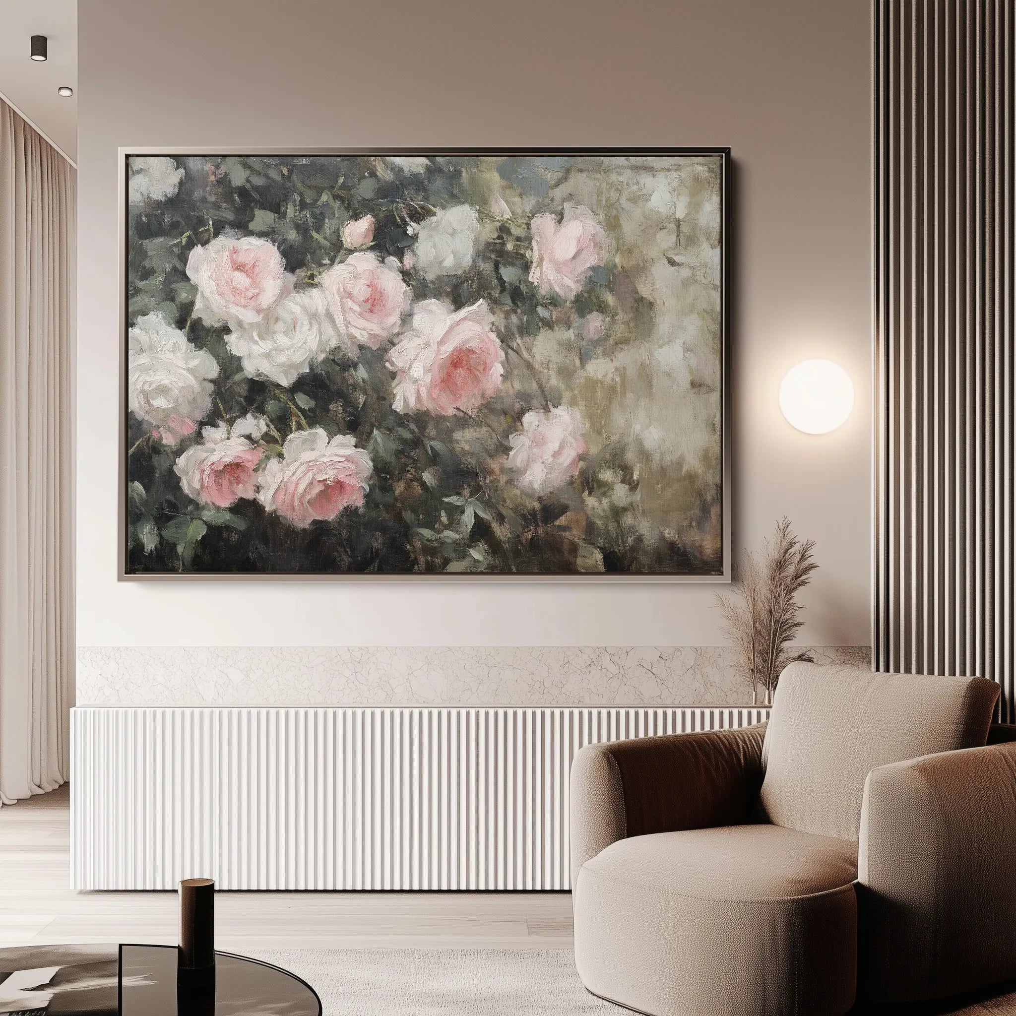 Floral 1061 Canvas Art 60 x 40 cm / Black