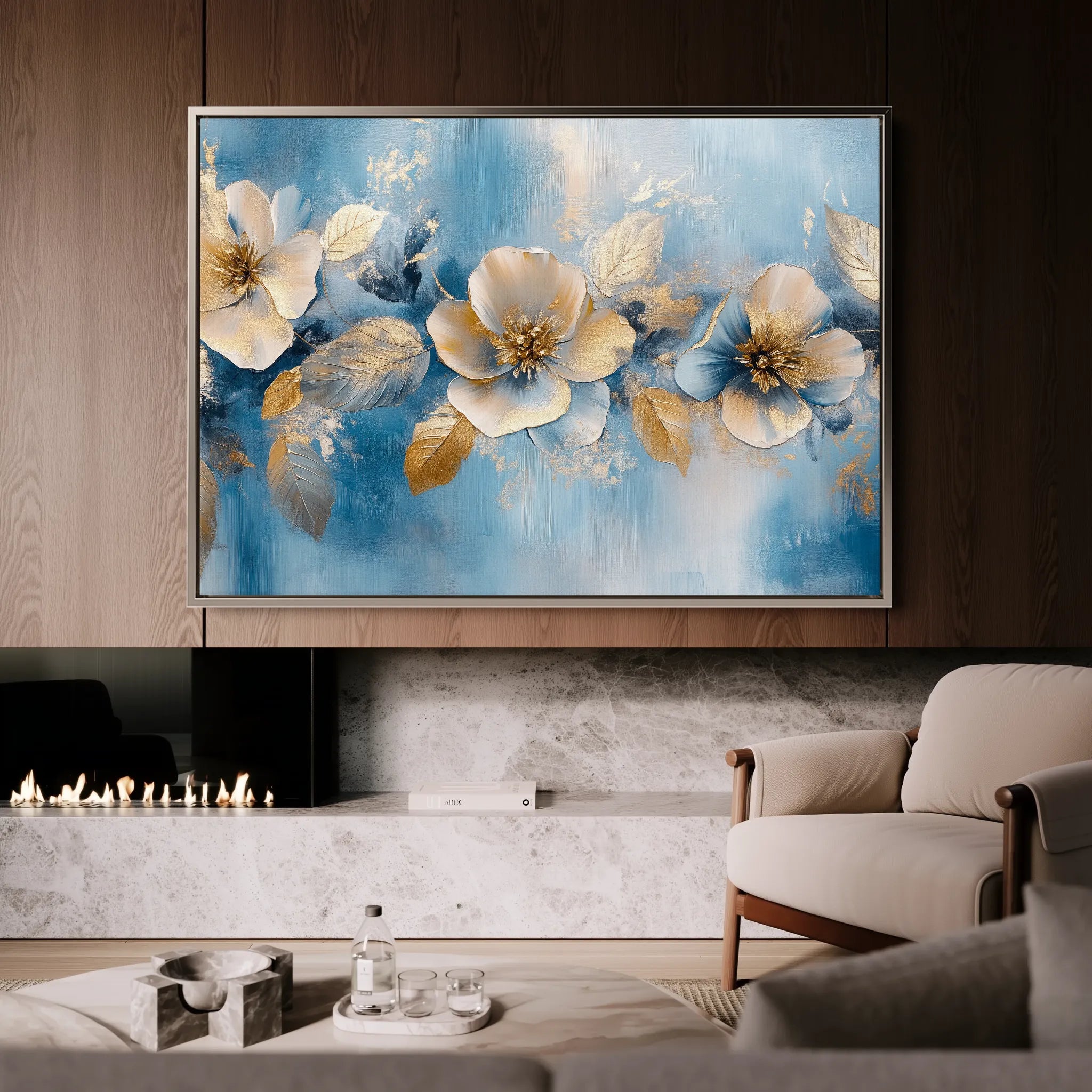 Floral 1062 Canvas Art 60 x 40 cm / Black