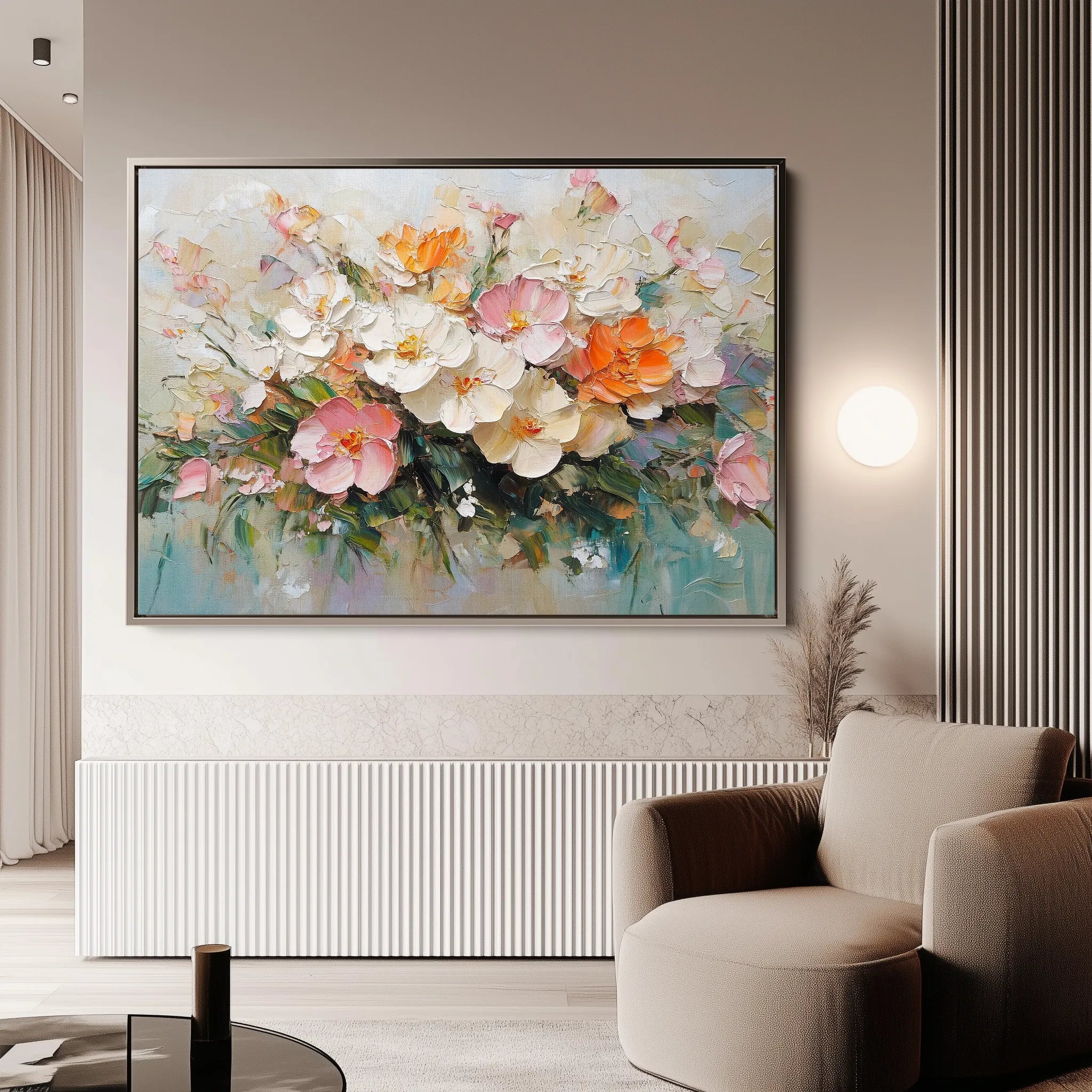 Floral 1063 Canvas Art 60 x 40 cm / Black