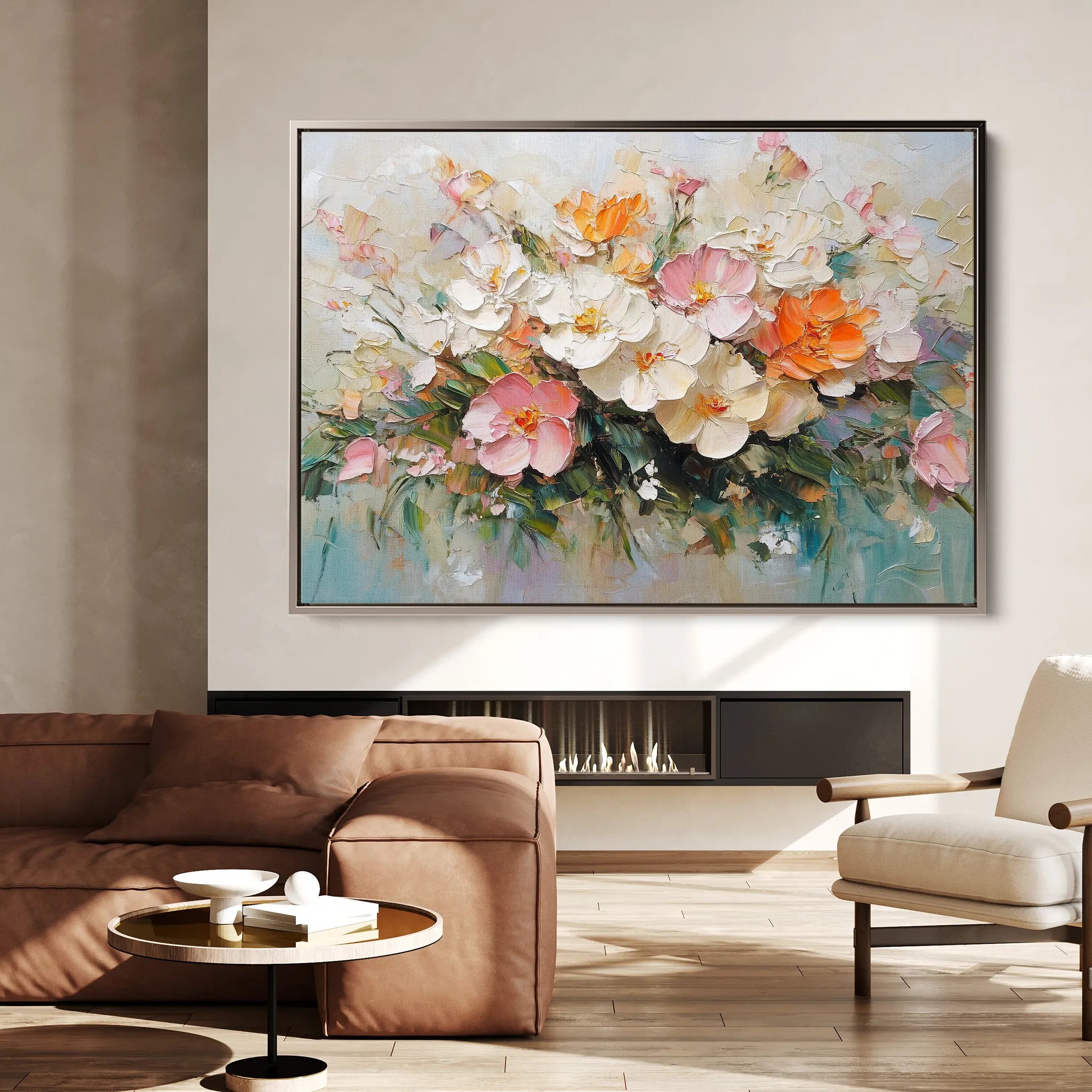 Floral 1063 Canvas Art 60 x 40 cm / Black