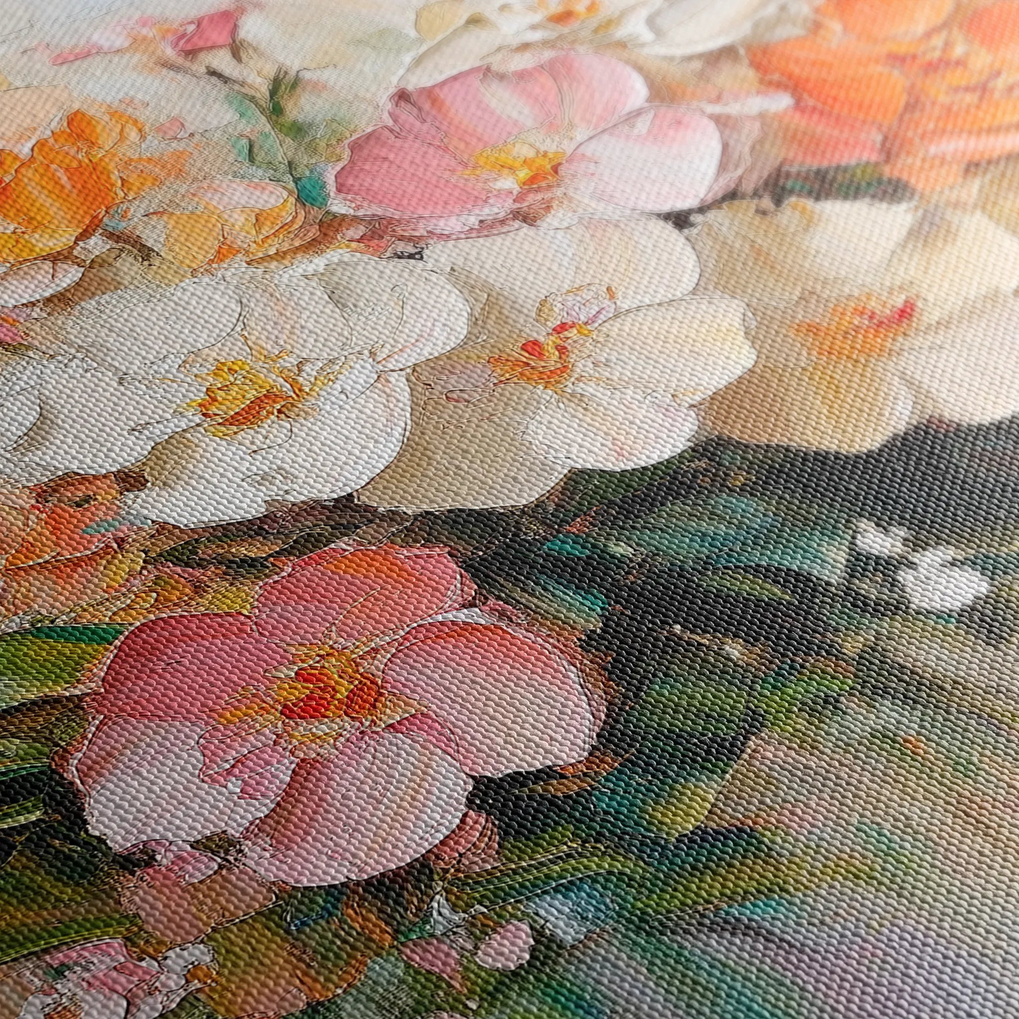 Floral 1063 Canvas Art 60 x 40 cm / Black