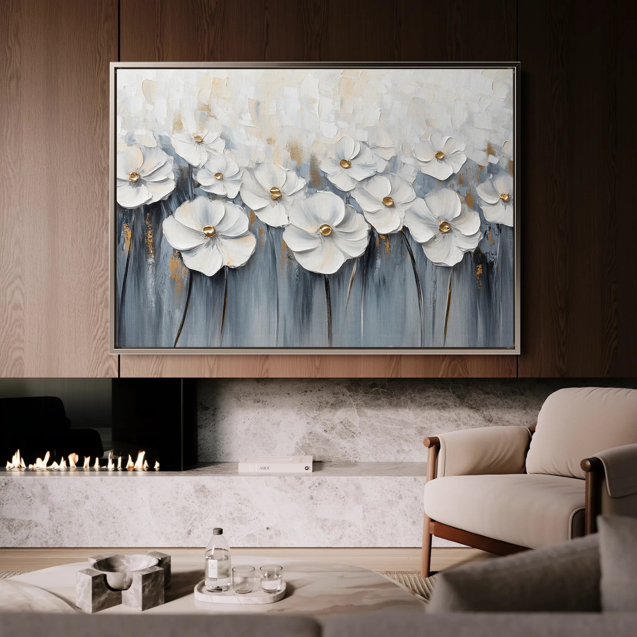 Floral 1064 Canvas Art 60 x 40 cm / Black